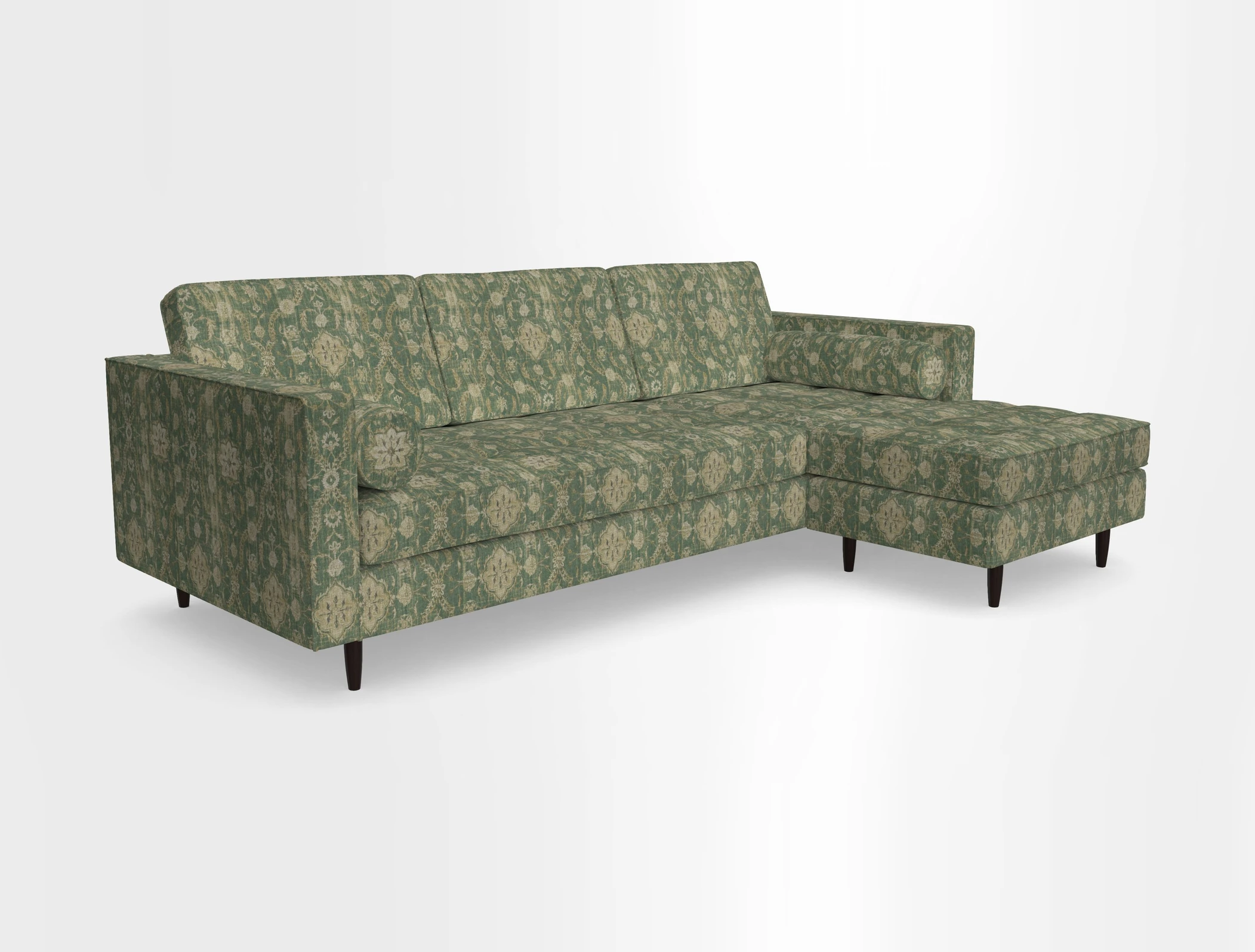 Marylebone LHF Corner Unit in Clever Tough And Eco Velvet Chrome
