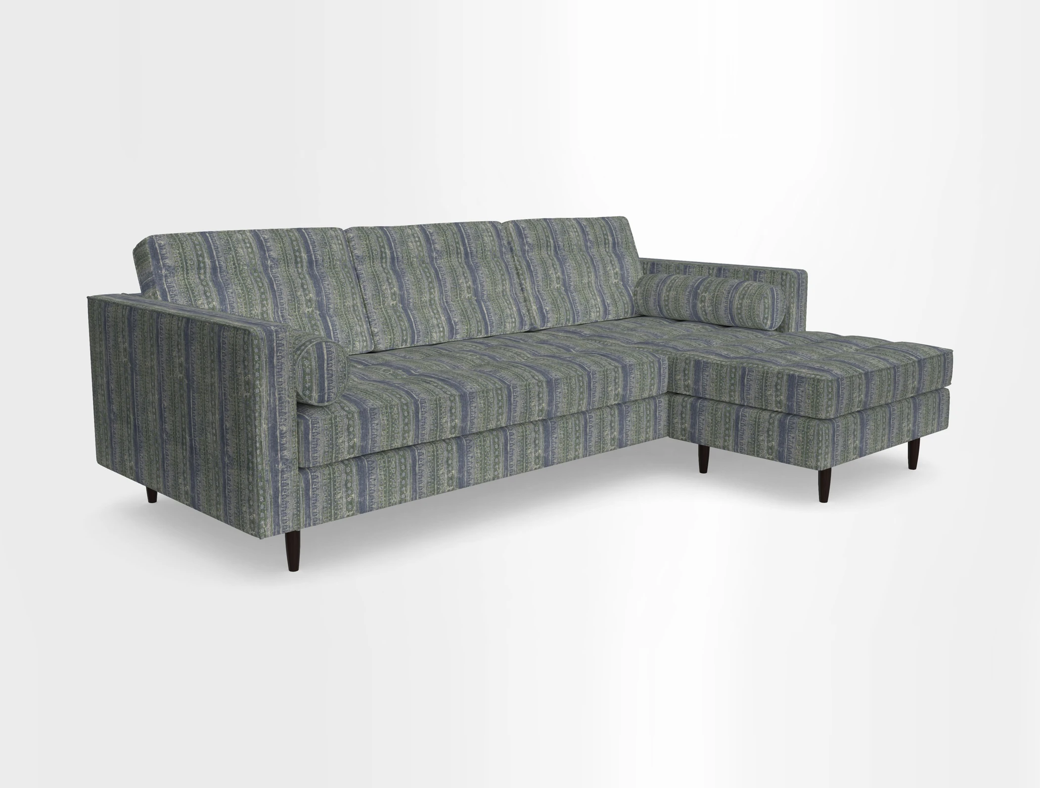 Marylebone LHF Corner Unit in Clever Tough And Eco Velvet Chrome