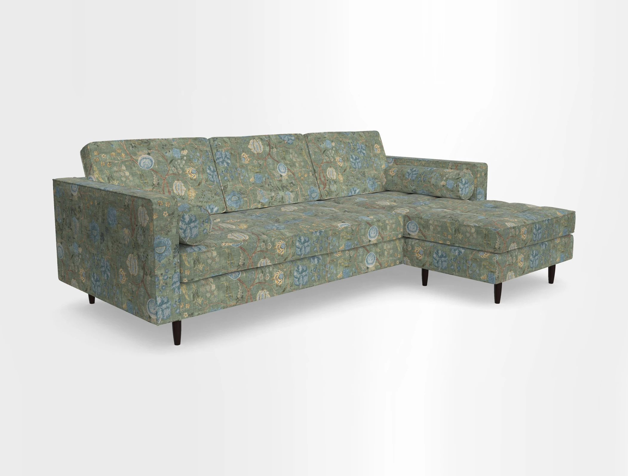 Marylebone LHF Corner Unit in Clever Tough And Eco Velvet Chrome