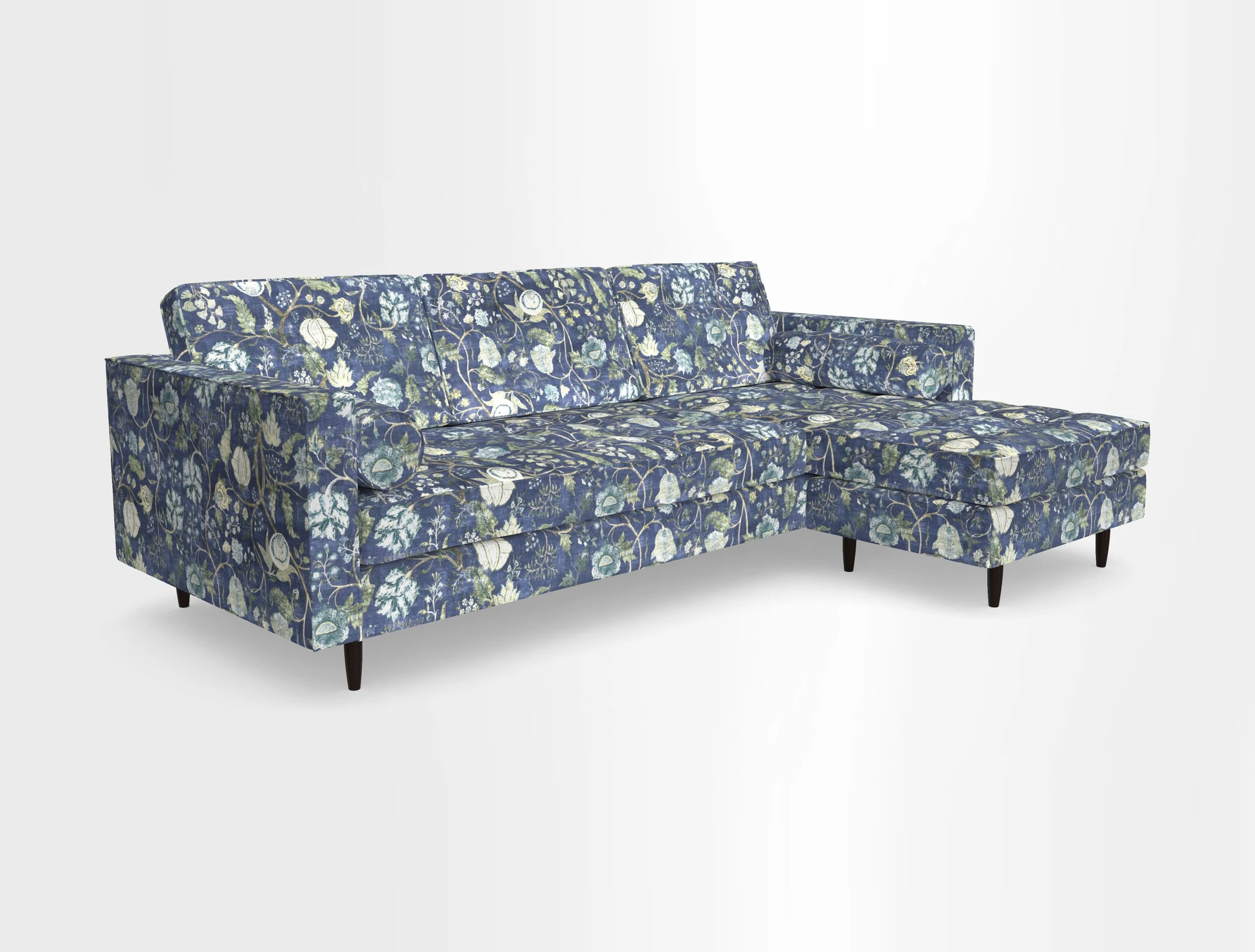 Marylebone LHF Corner Unit in Clever Tough And Eco Velvet Chrome