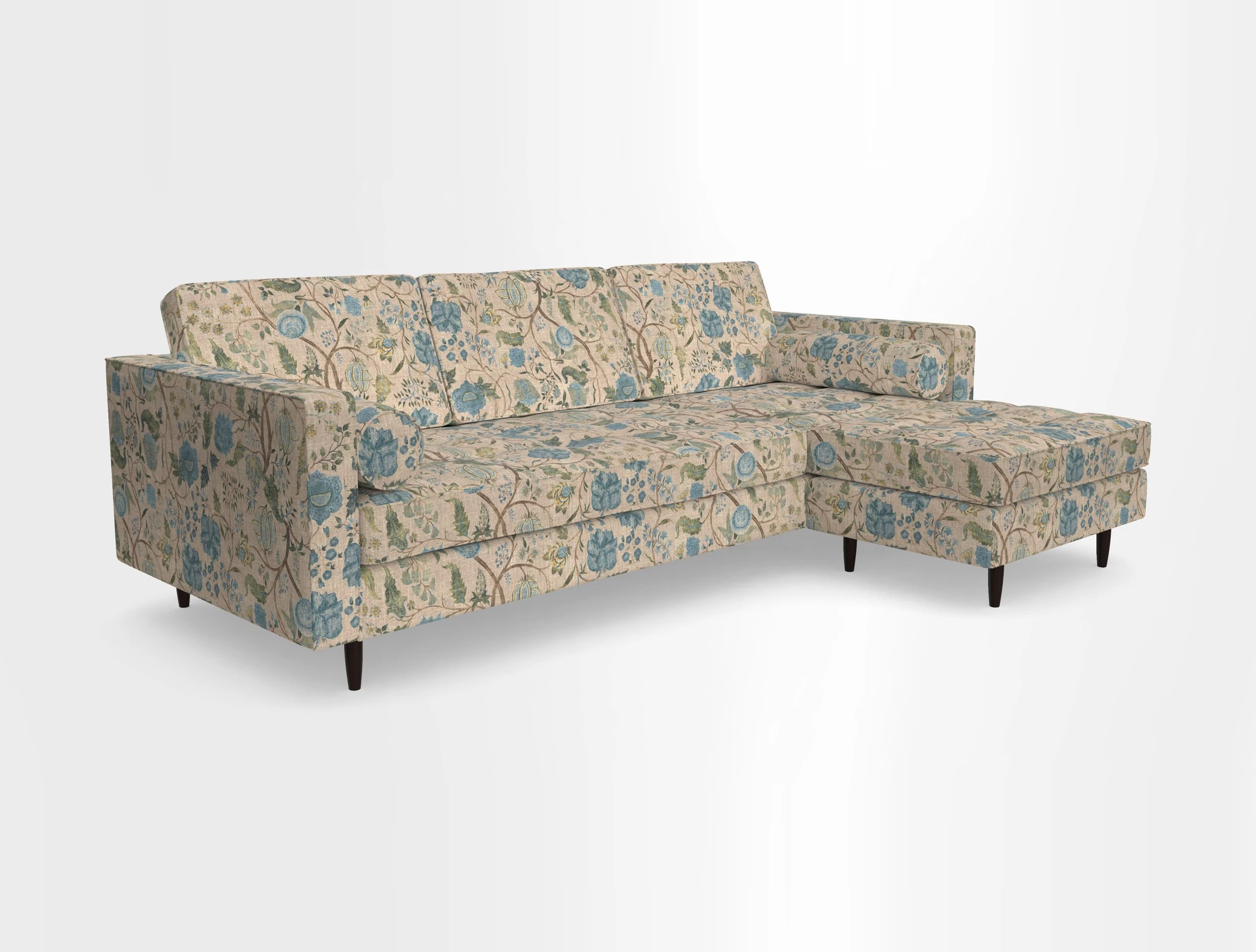 Marylebone LHF Corner Unit in Clever Tough And Eco Velvet Chrome
