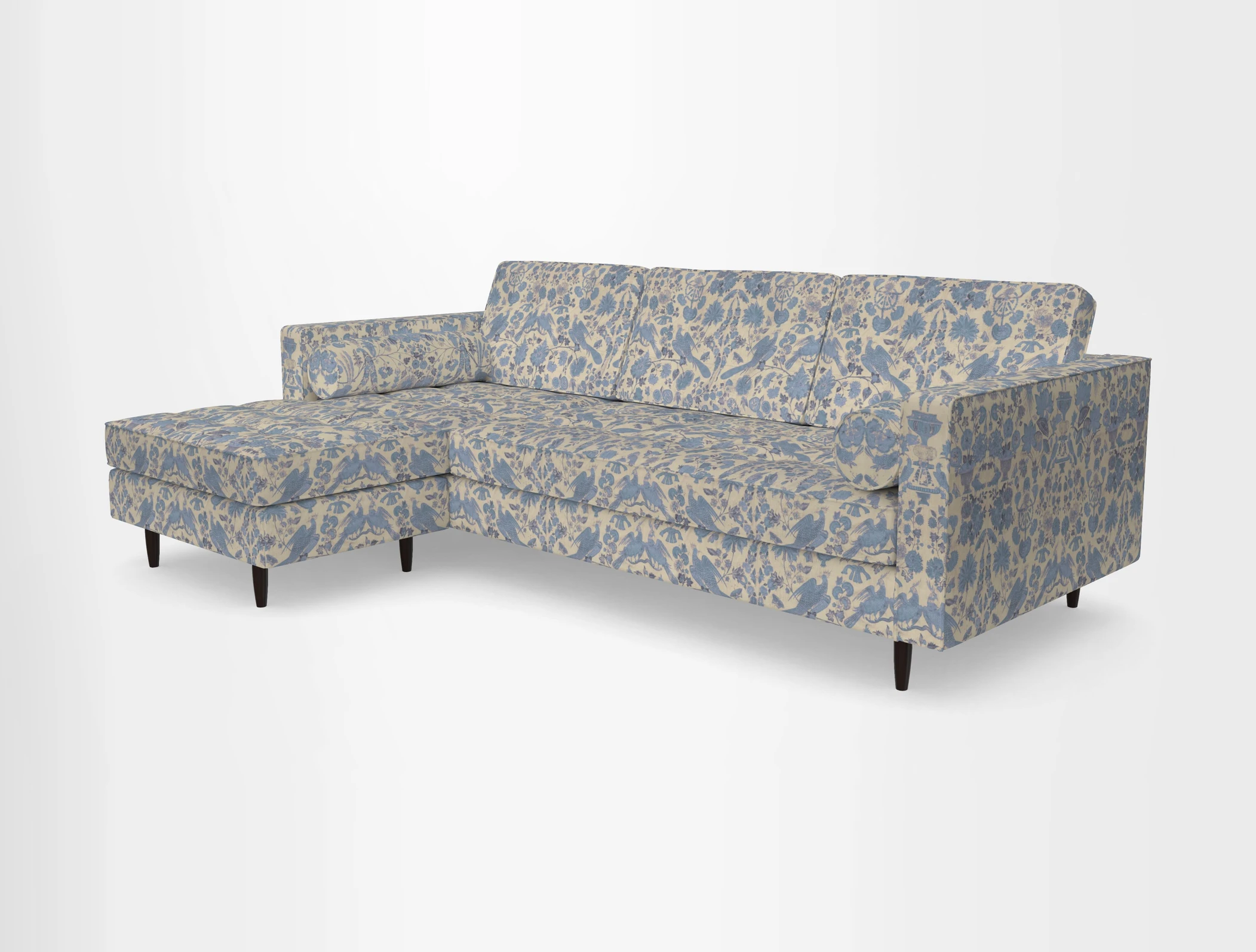 Marylebone RHF Corner Unit in Clever Tough And Eco Velvet Chrome