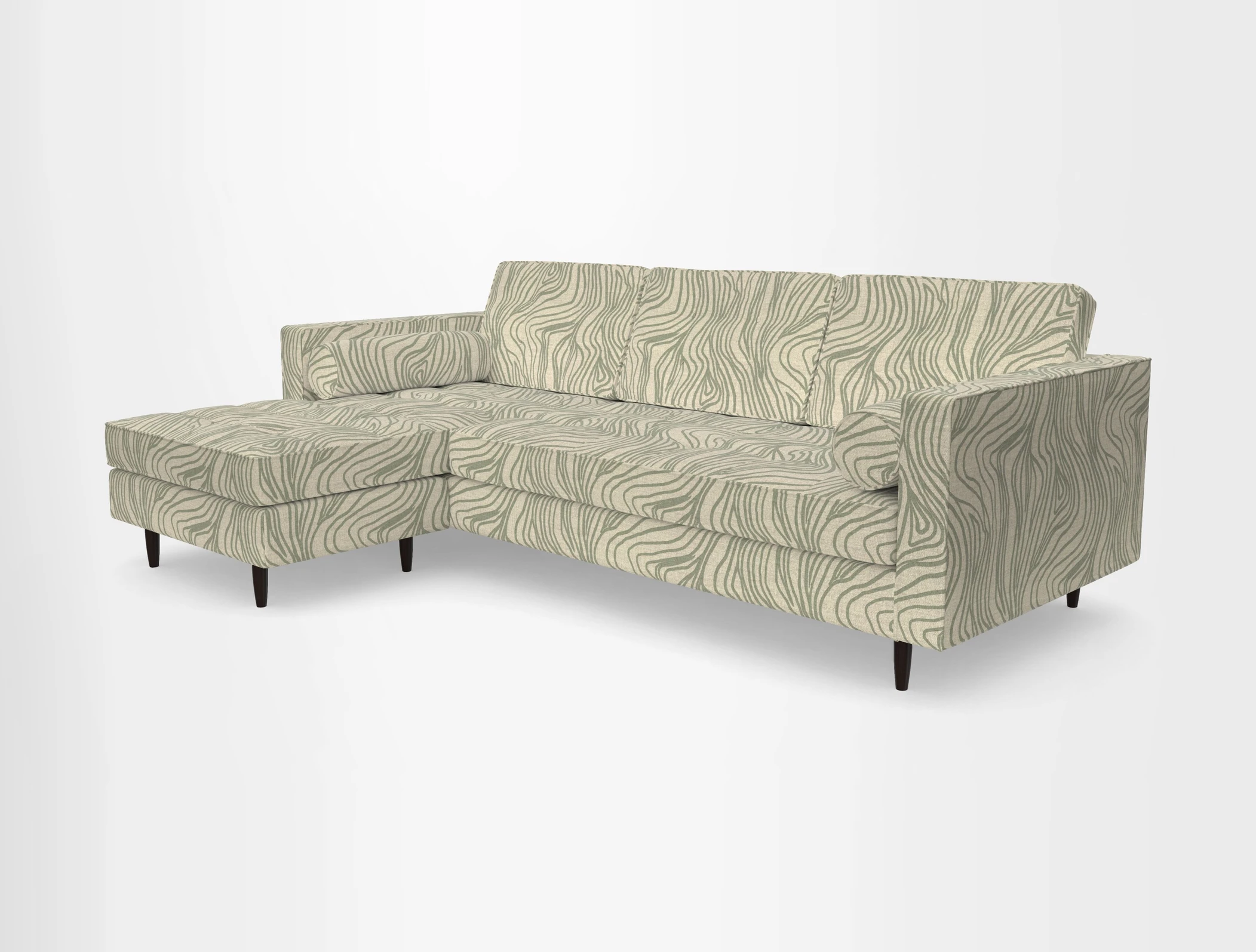 Marylebone RHF Corner Unit in Clever Tough And Eco Velvet Chrome