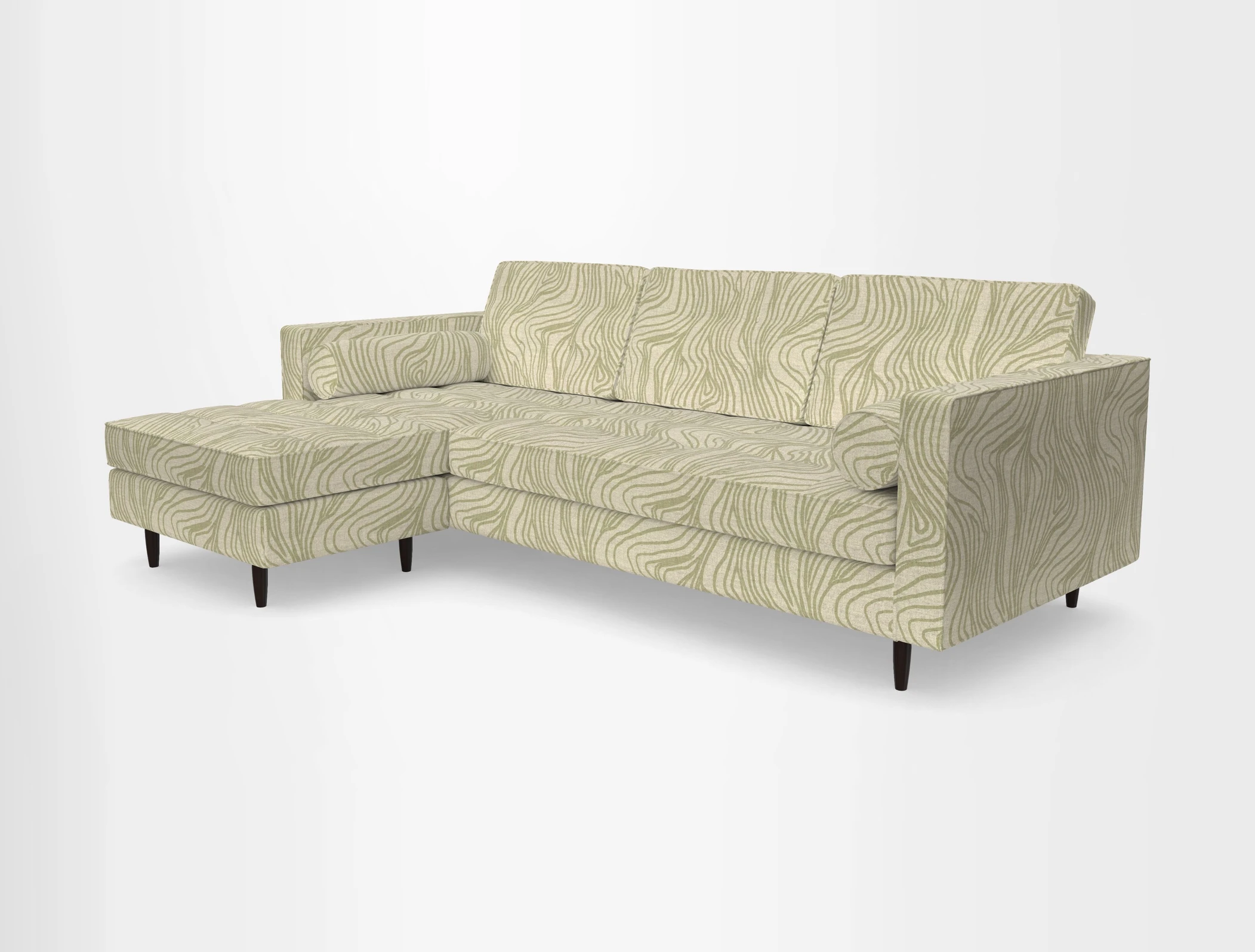 Marylebone RHF Corner Unit in Clever Tough And Eco Velvet Chrome
