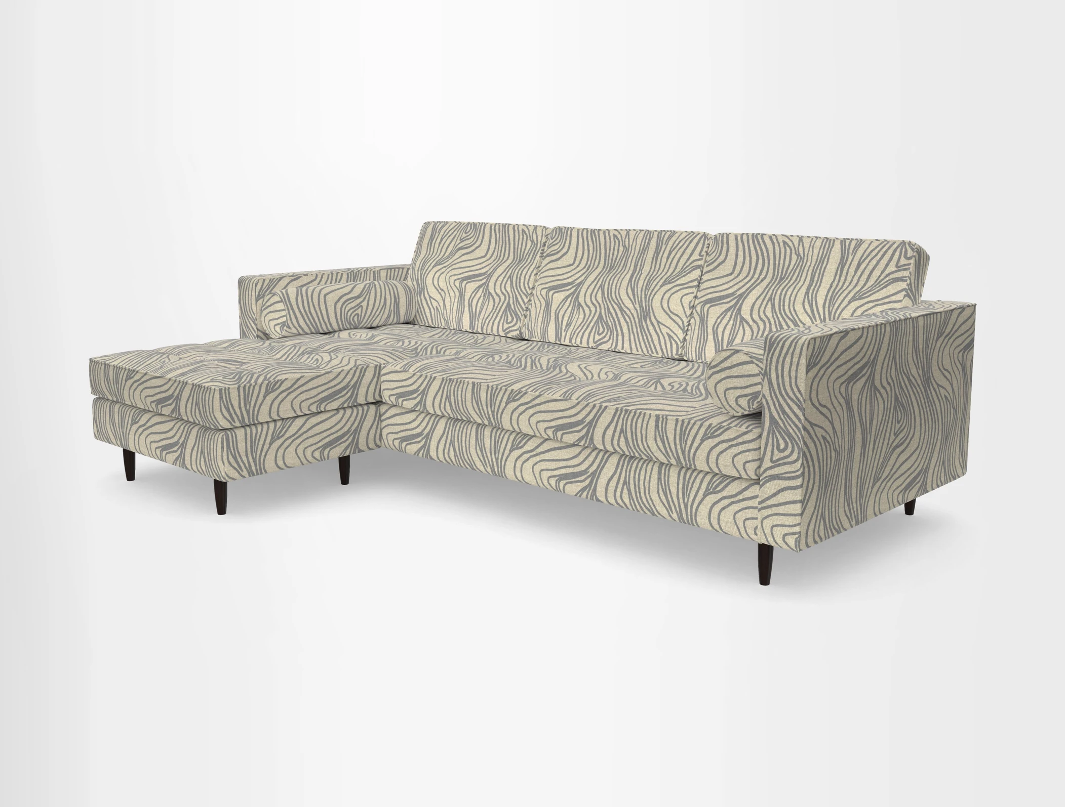 Marylebone RHF Corner Unit in Clever Tough And Eco Velvet Chrome