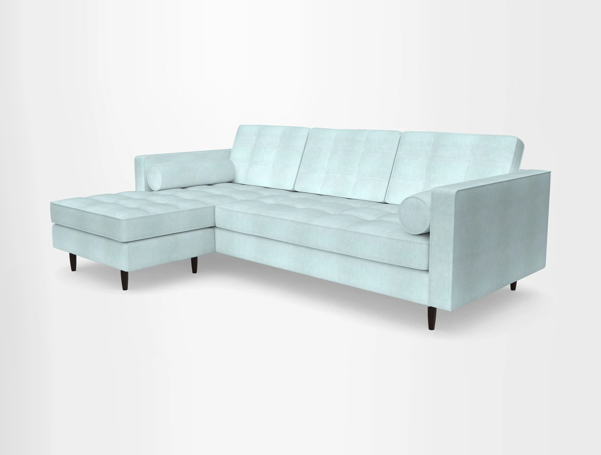 Marylebone RHF Corner Unit in Clever Tough And Eco Velvet Chrome