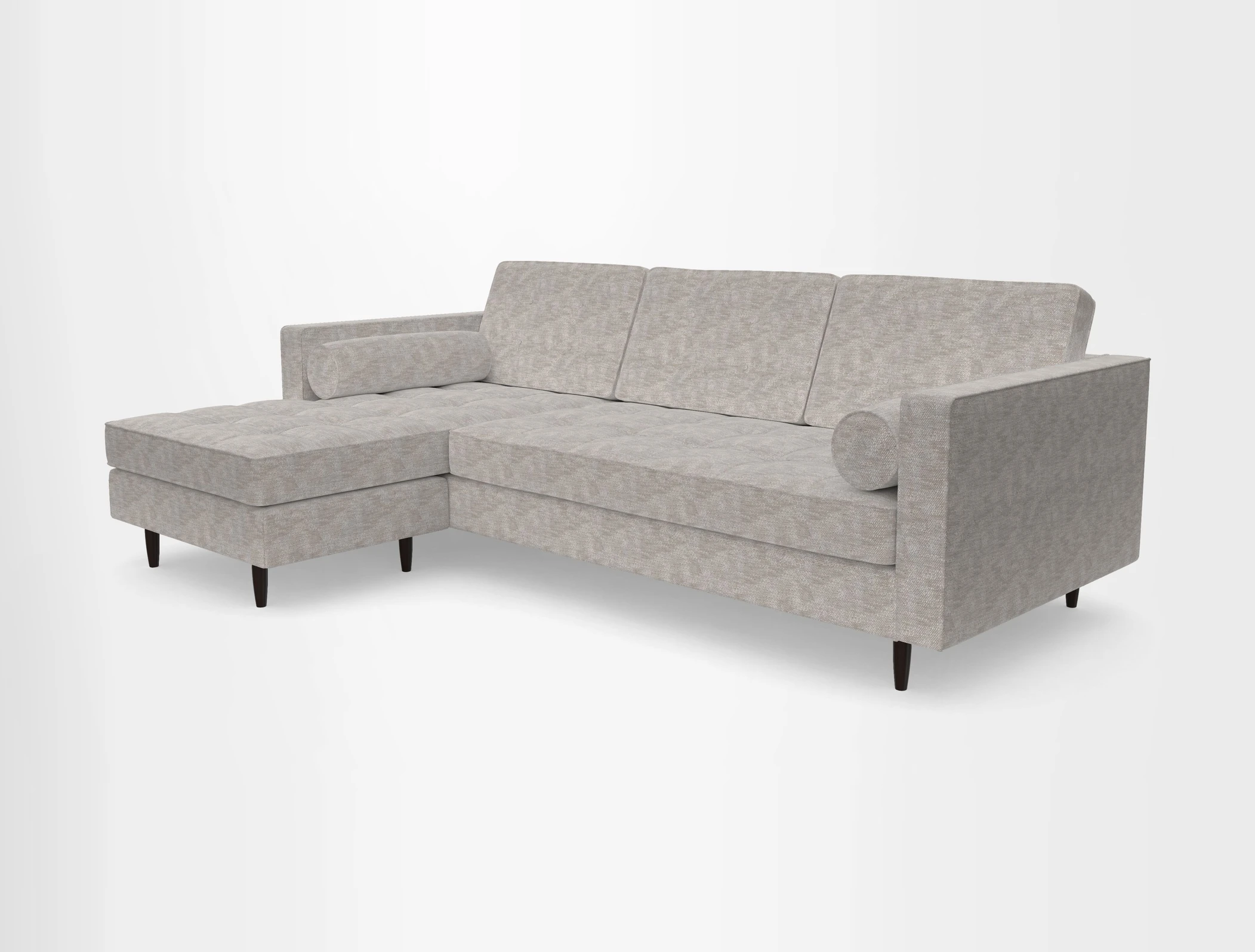 Marylebone RHF Corner Unit in Clever Tough And Eco Velvet Chrome