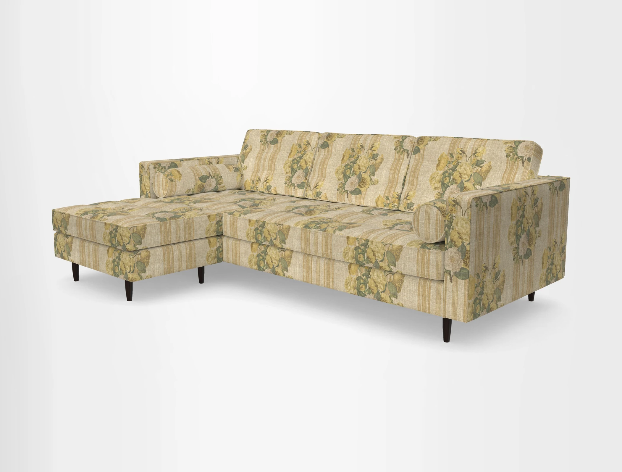 Marylebone RHF Corner Unit in Clever Tough And Eco Velvet Chrome