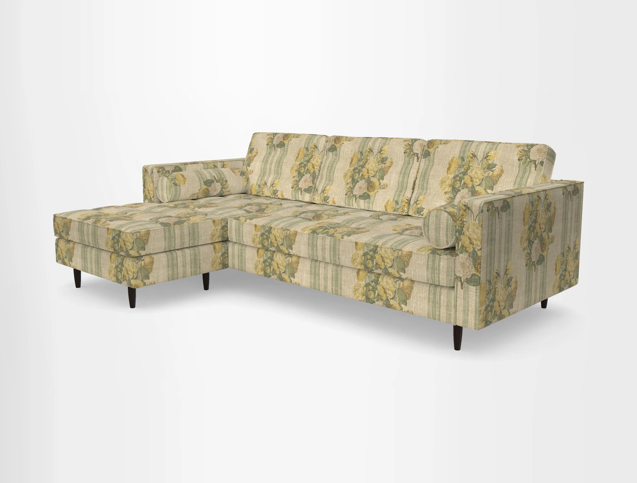 Marylebone RHF Corner Unit in Clever Tough And Eco Velvet Chrome