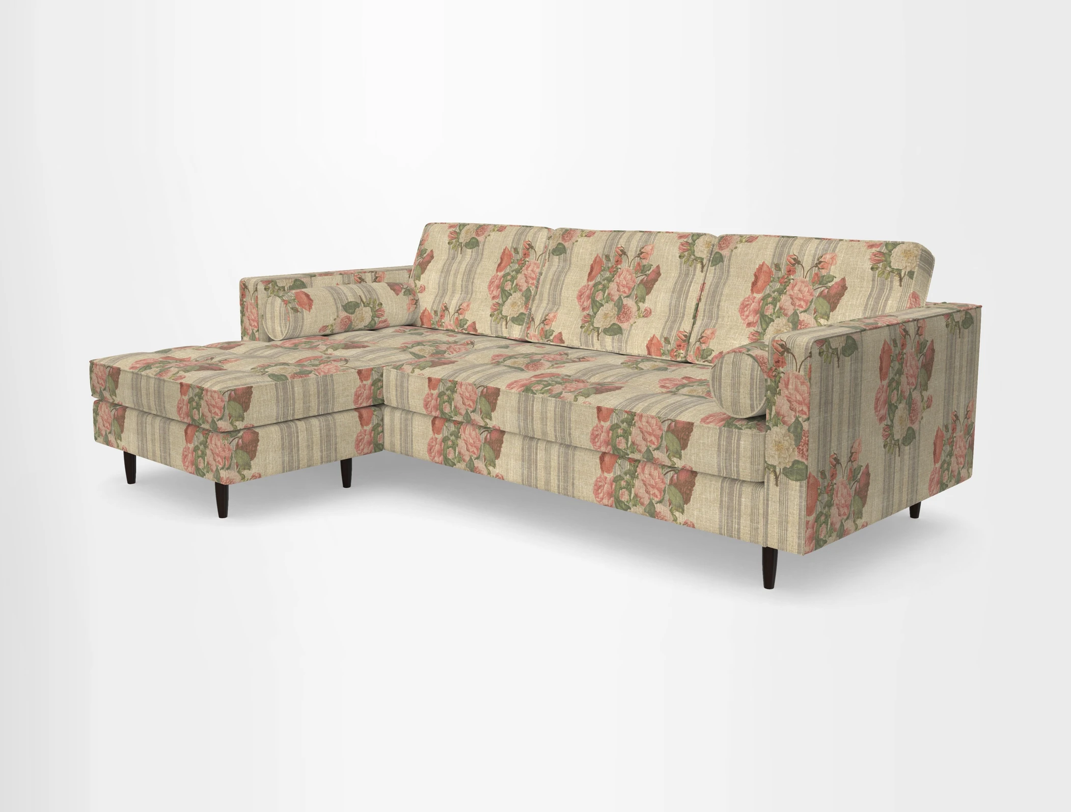 Marylebone RHF Corner Unit in Clever Tough And Eco Velvet Chrome