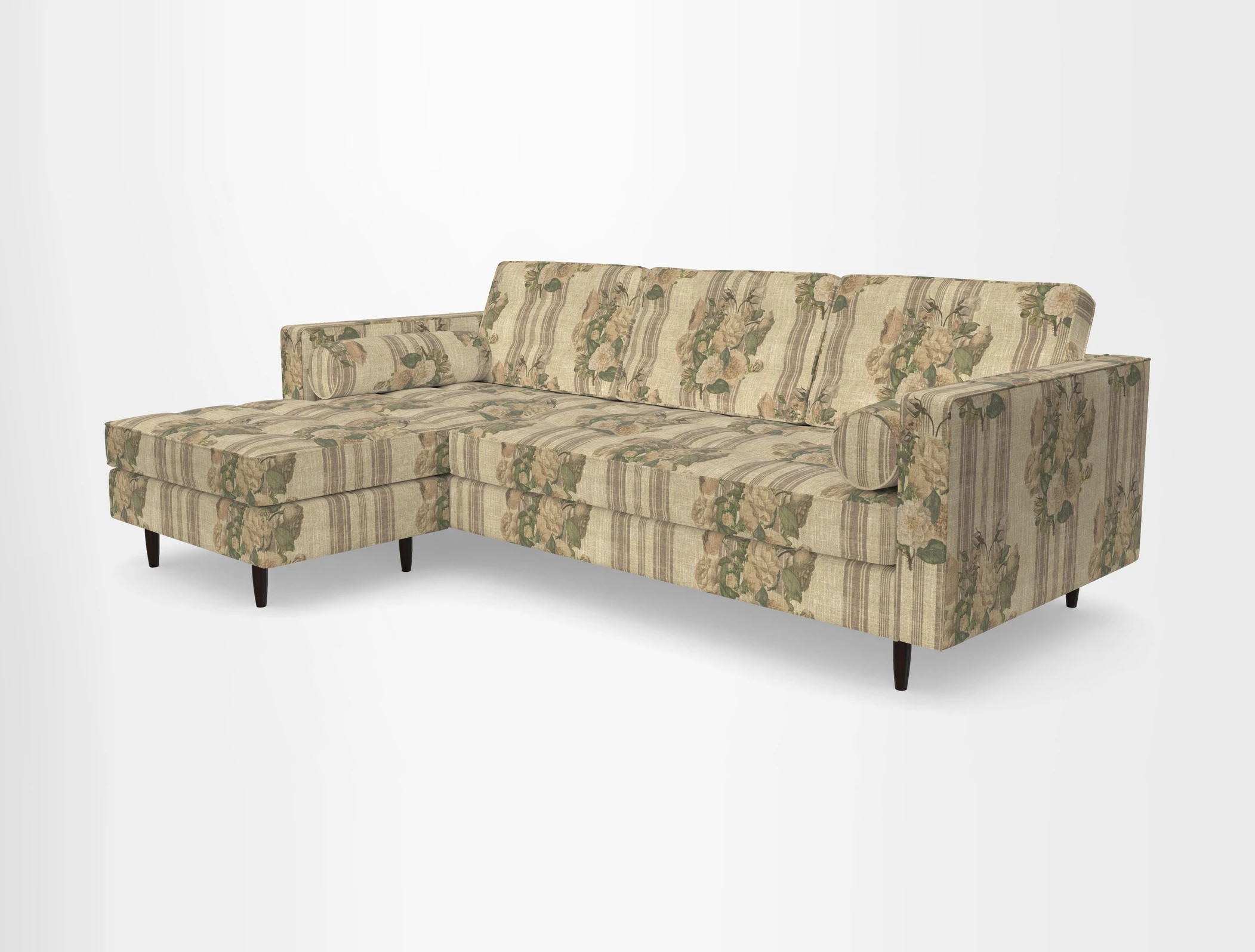 Marylebone RHF Corner Unit in Clever Tough And Eco Velvet Chrome