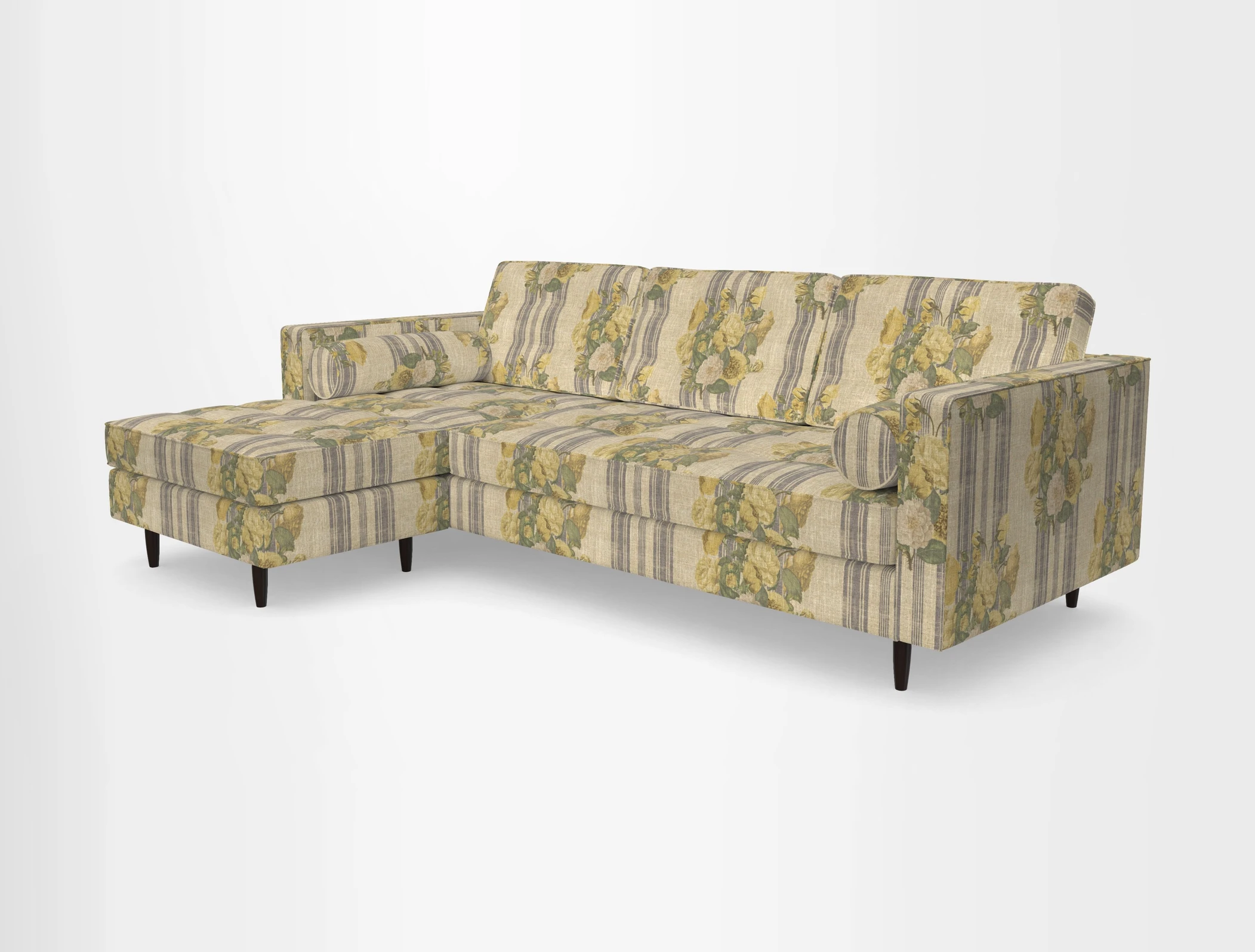 Marylebone RHF Corner Unit in Clever Tough And Eco Velvet Chrome