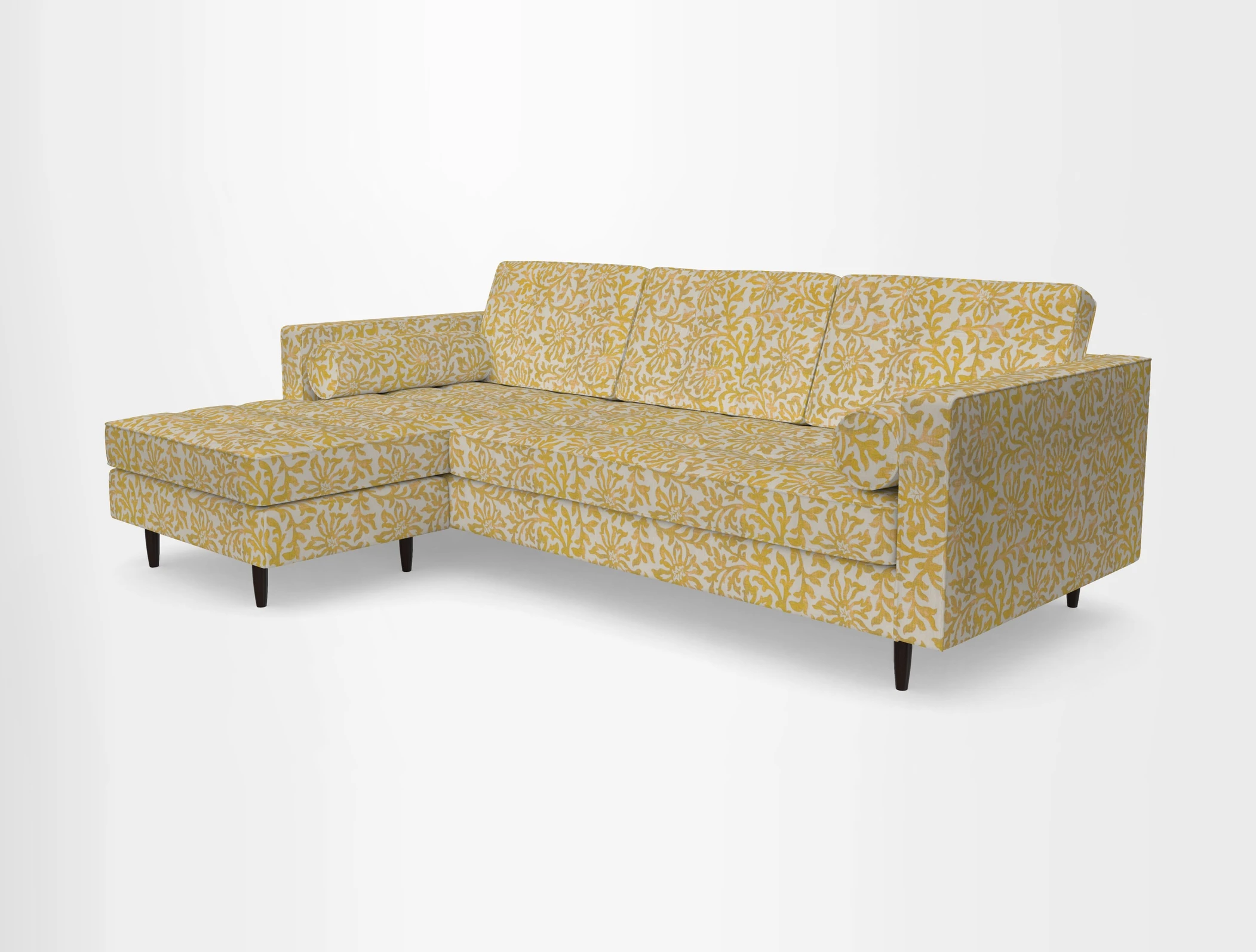 Marylebone RHF Corner Unit in Clever Tough And Eco Velvet Chrome