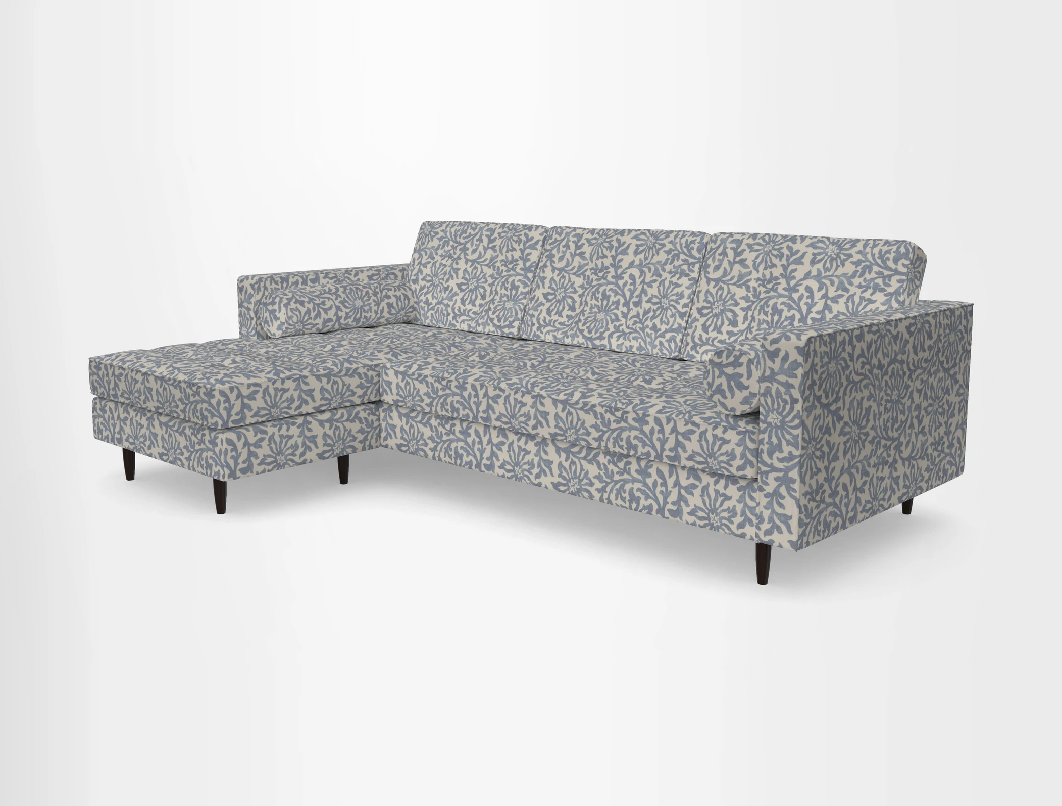 Marylebone RHF Corner Unit in Clever Tough And Eco Velvet Chrome