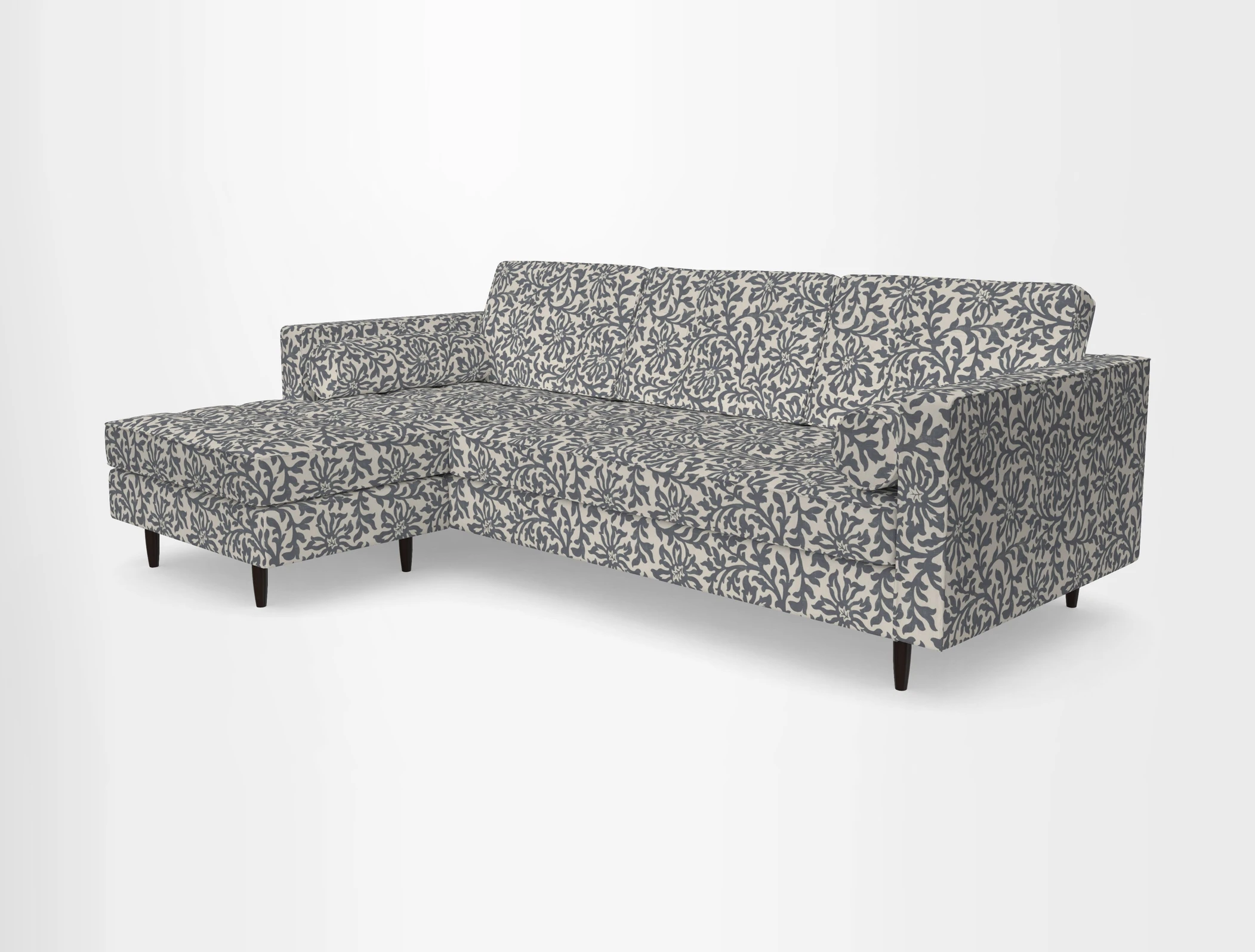 Marylebone RHF Corner Unit in Clever Tough And Eco Velvet Chrome