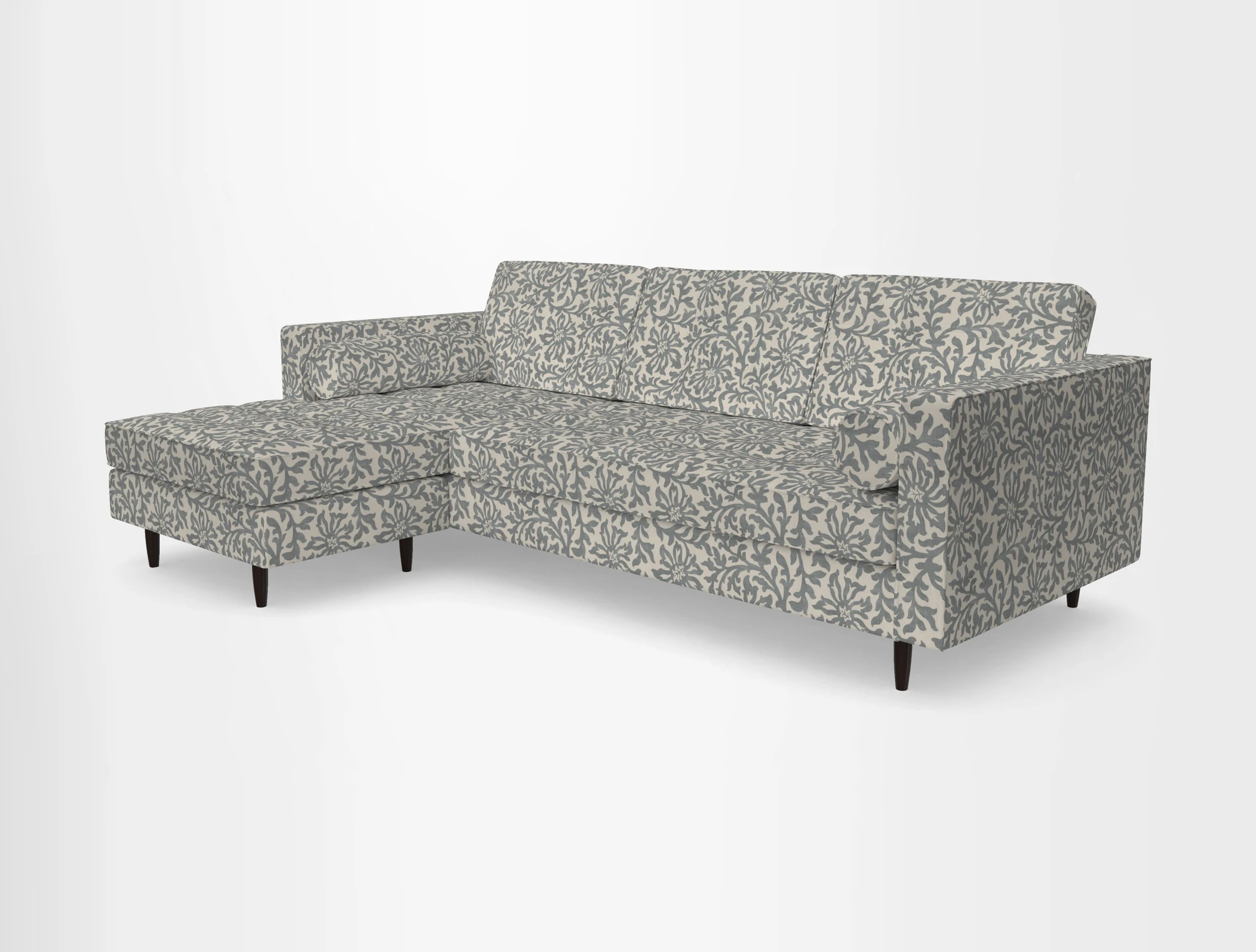 Marylebone RHF Corner Unit in Clever Tough And Eco Velvet Chrome