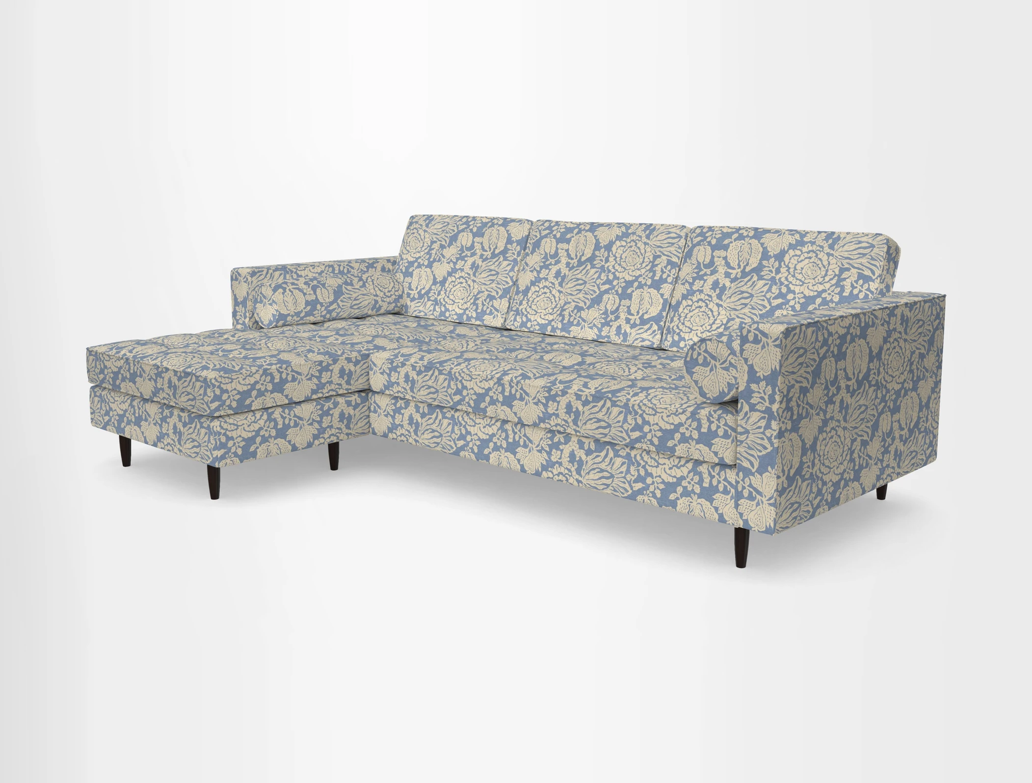 Marylebone RHF Corner Unit in Clever Tough And Eco Velvet Chrome