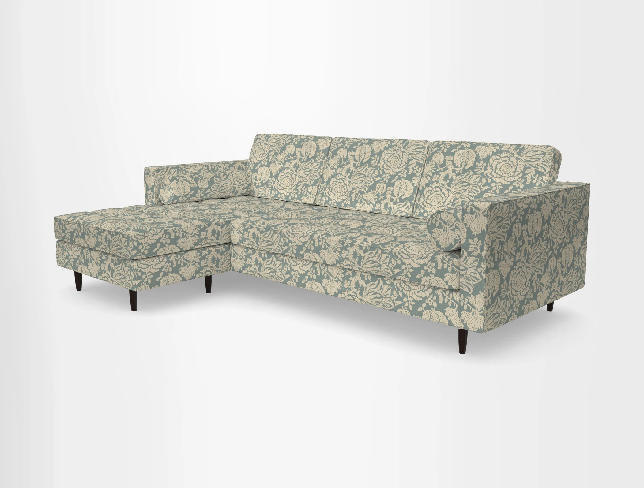 Marylebone RHF Corner Unit in Clever Tough And Eco Velvet Chrome