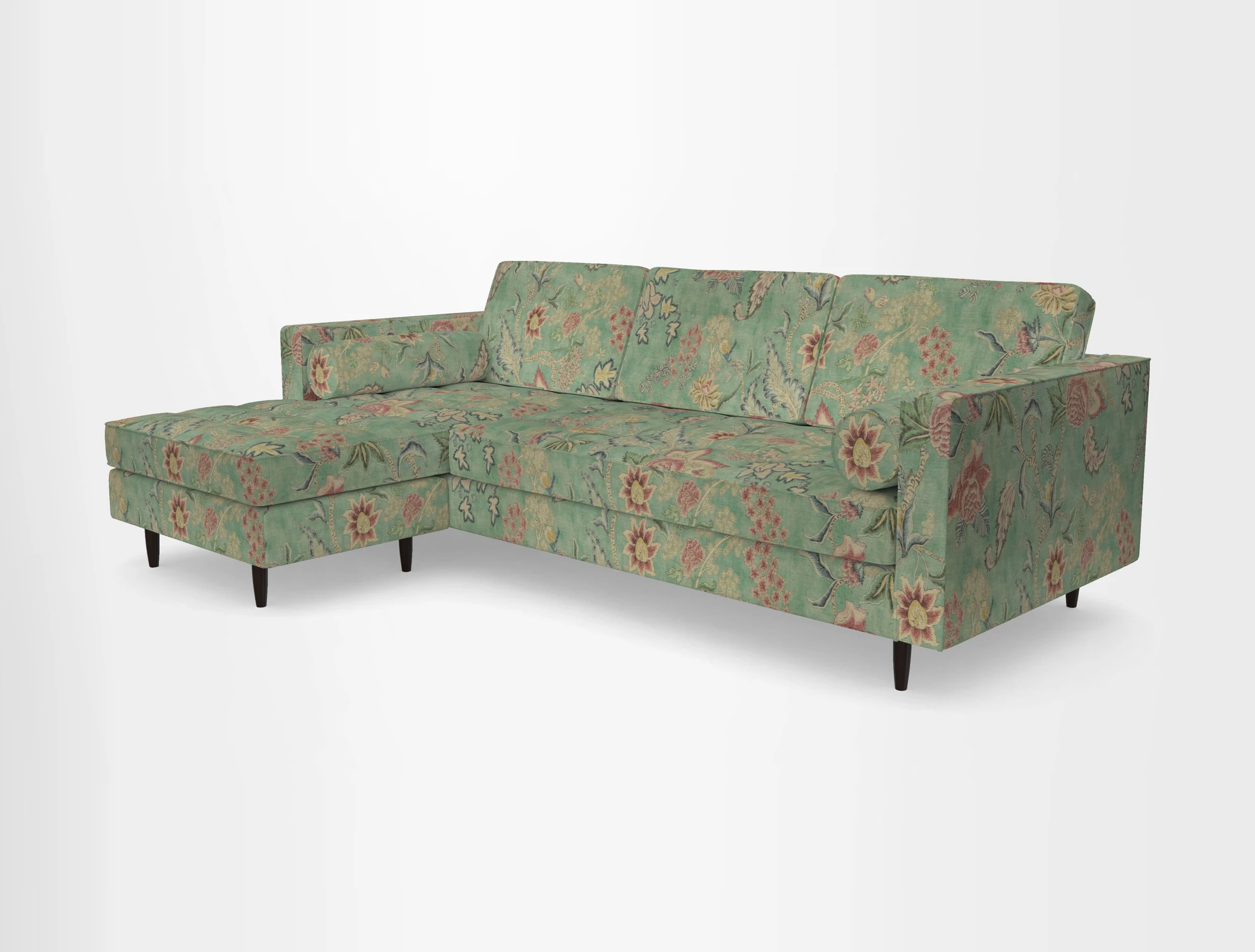 Marylebone RHF Corner Unit in Clever Tough And Eco Velvet Chrome