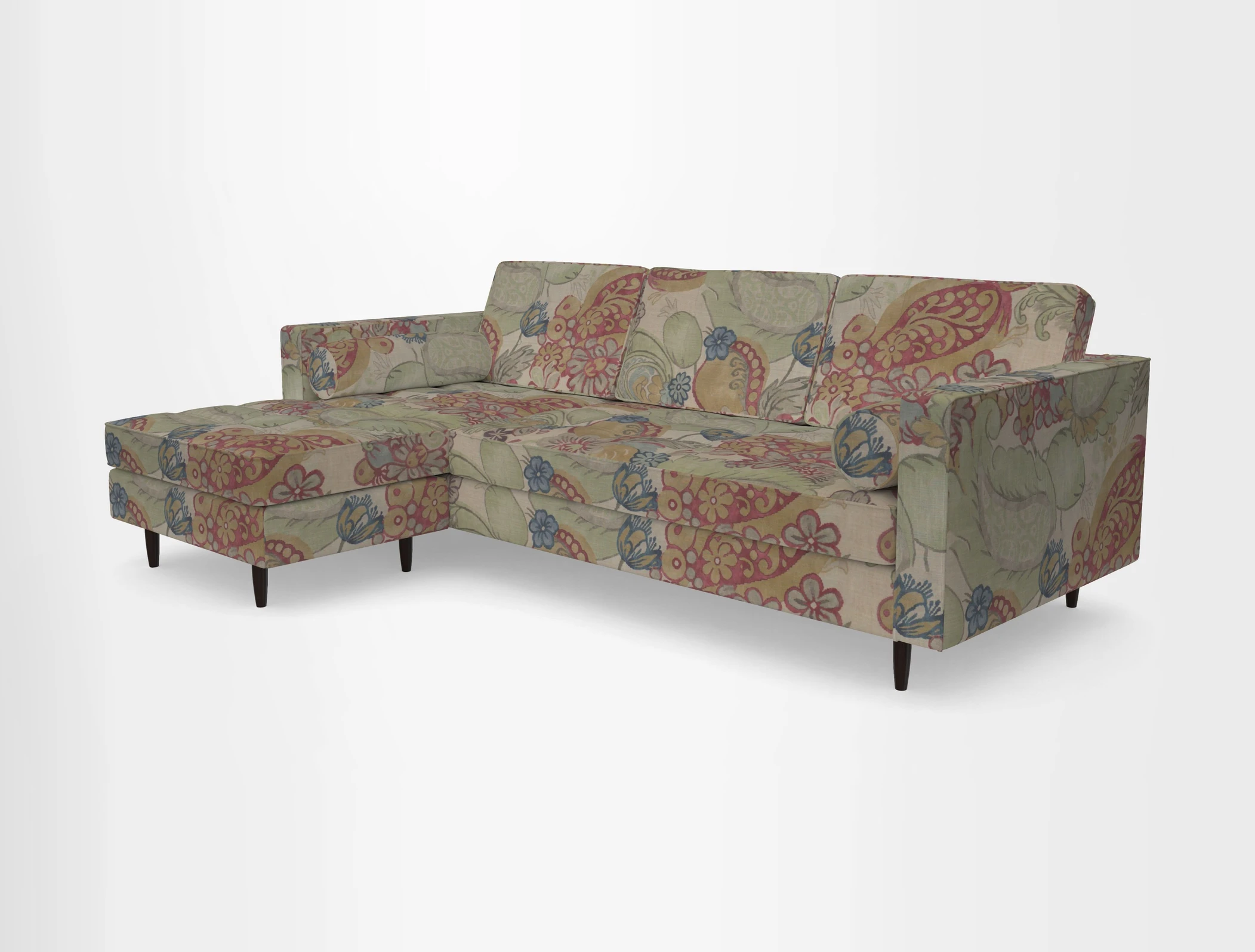 Marylebone RHF Corner Unit in Clever Tough And Eco Velvet Chrome