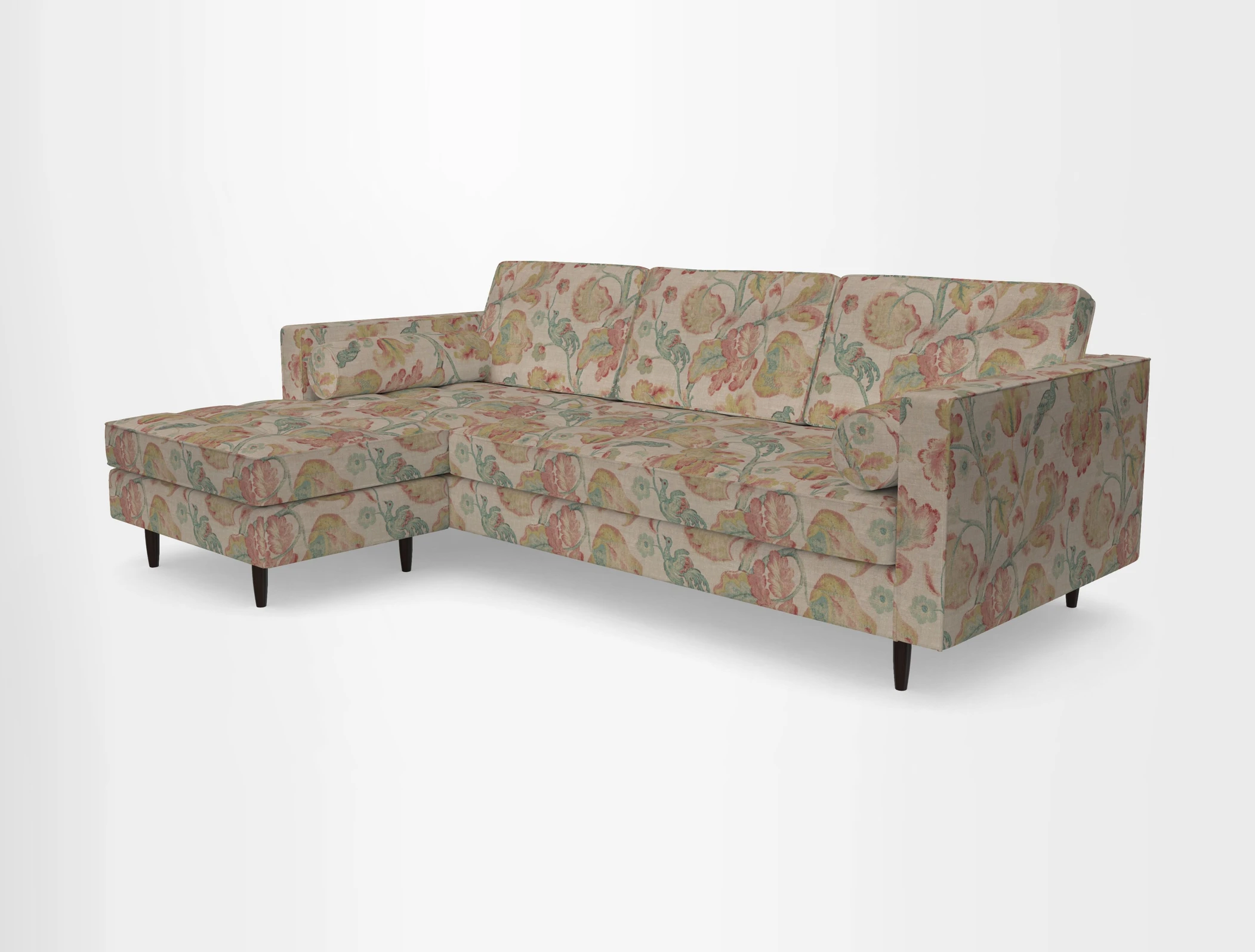 Marylebone RHF Corner Unit in Clever Tough And Eco Velvet Chrome