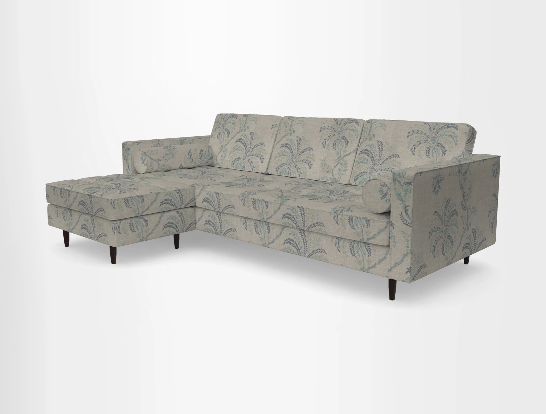 Marylebone RHF Corner Unit in Clever Tough And Eco Velvet Chrome