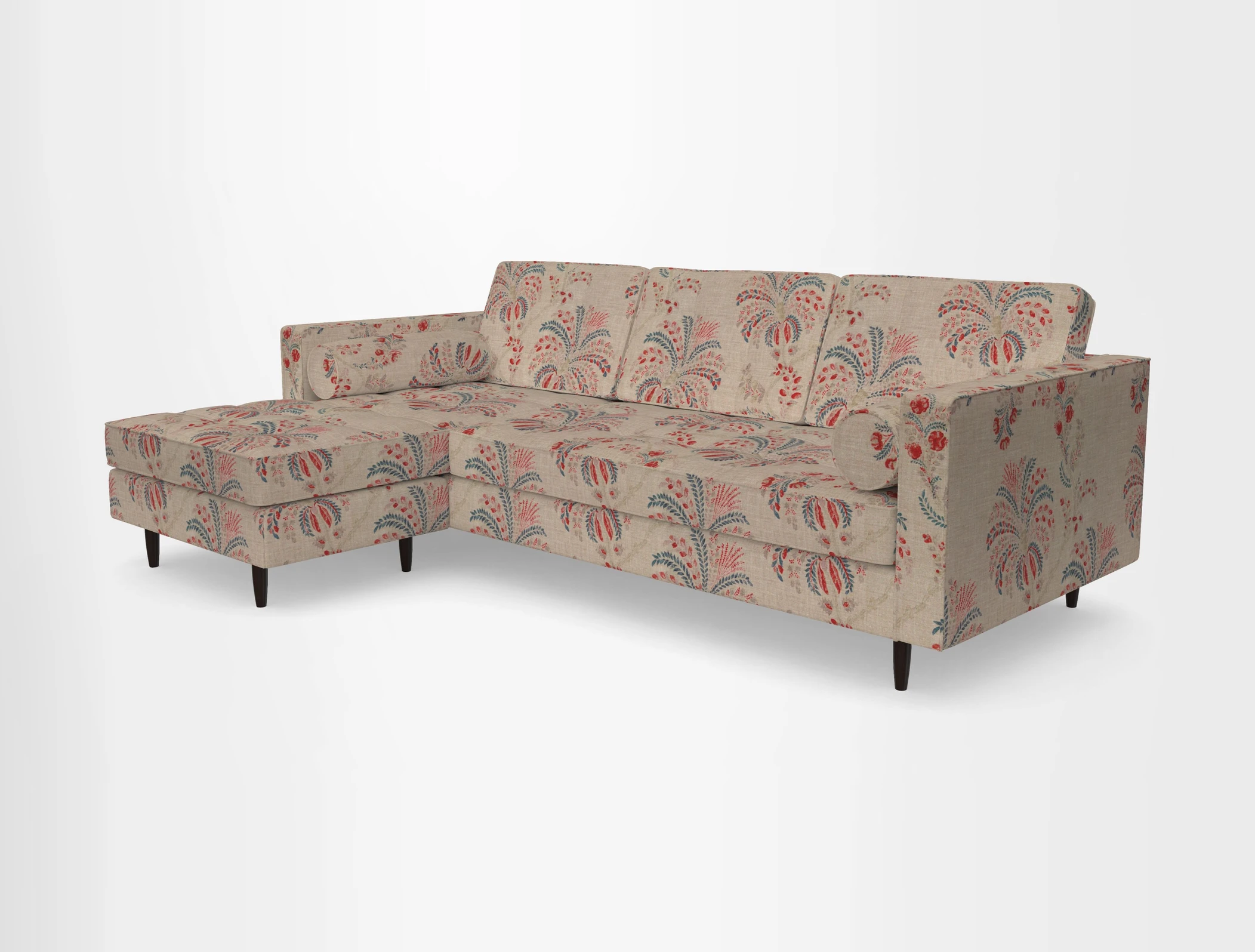 Marylebone RHF Corner Unit in Clever Tough And Eco Velvet Chrome