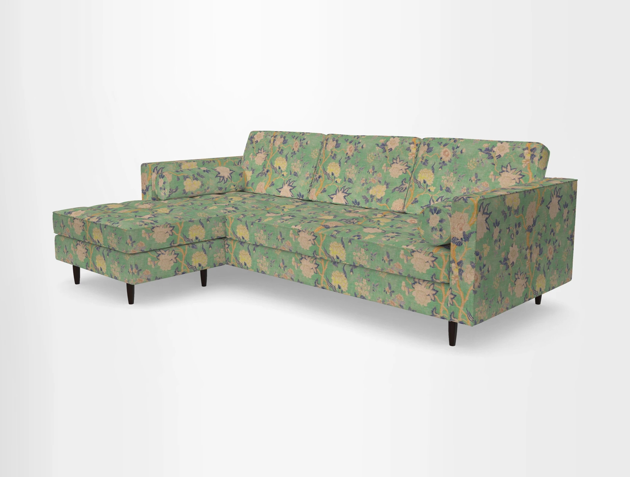 Marylebone RHF Corner Unit in Clever Tough And Eco Velvet Chrome