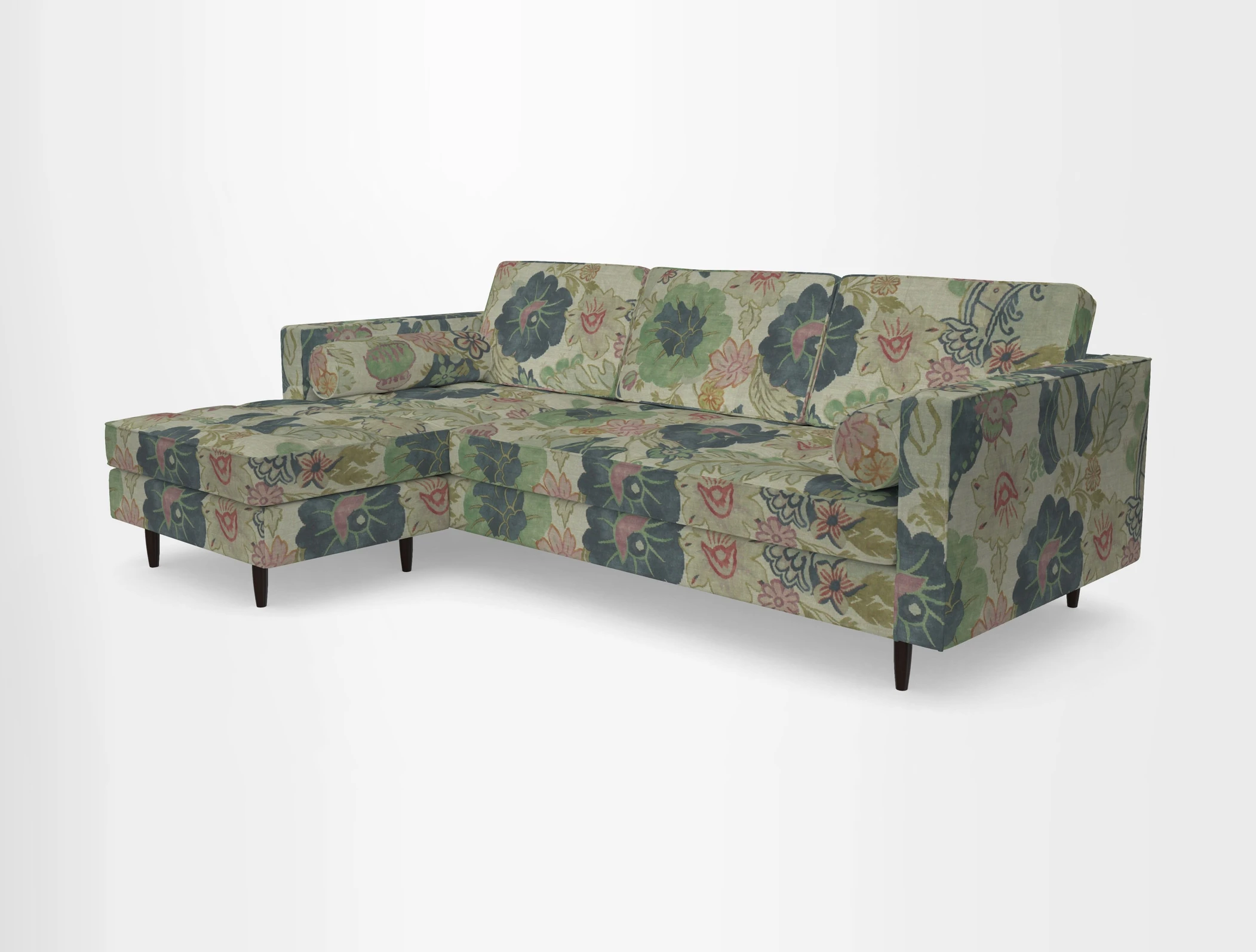 Marylebone RHF Corner Unit in Clever Tough And Eco Velvet Chrome