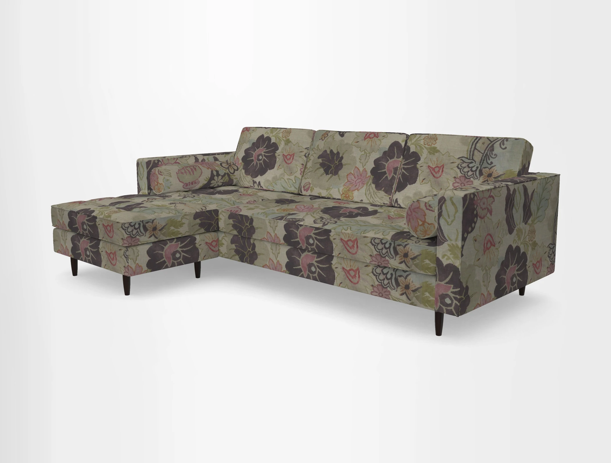 Marylebone RHF Corner Unit in Clever Tough And Eco Velvet Chrome