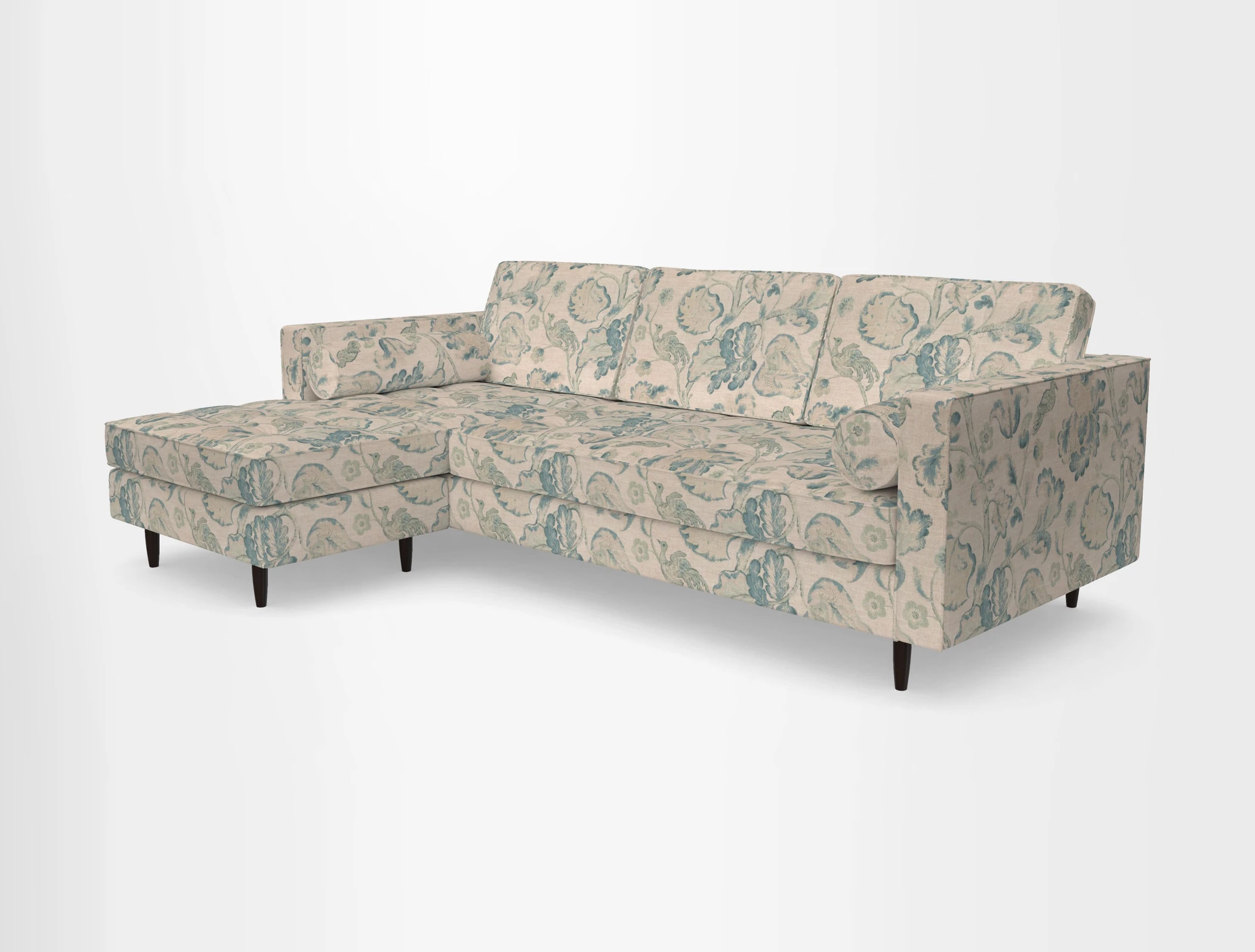 Marylebone RHF Corner Unit in Clever Tough And Eco Velvet Chrome