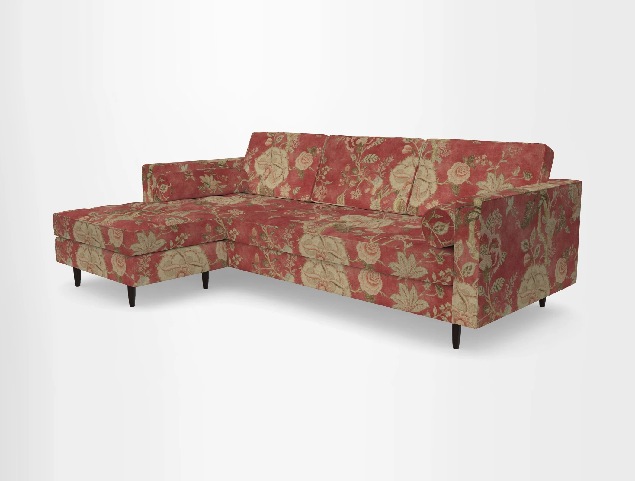 Marylebone RHF Corner Unit in Clever Tough And Eco Velvet Chrome