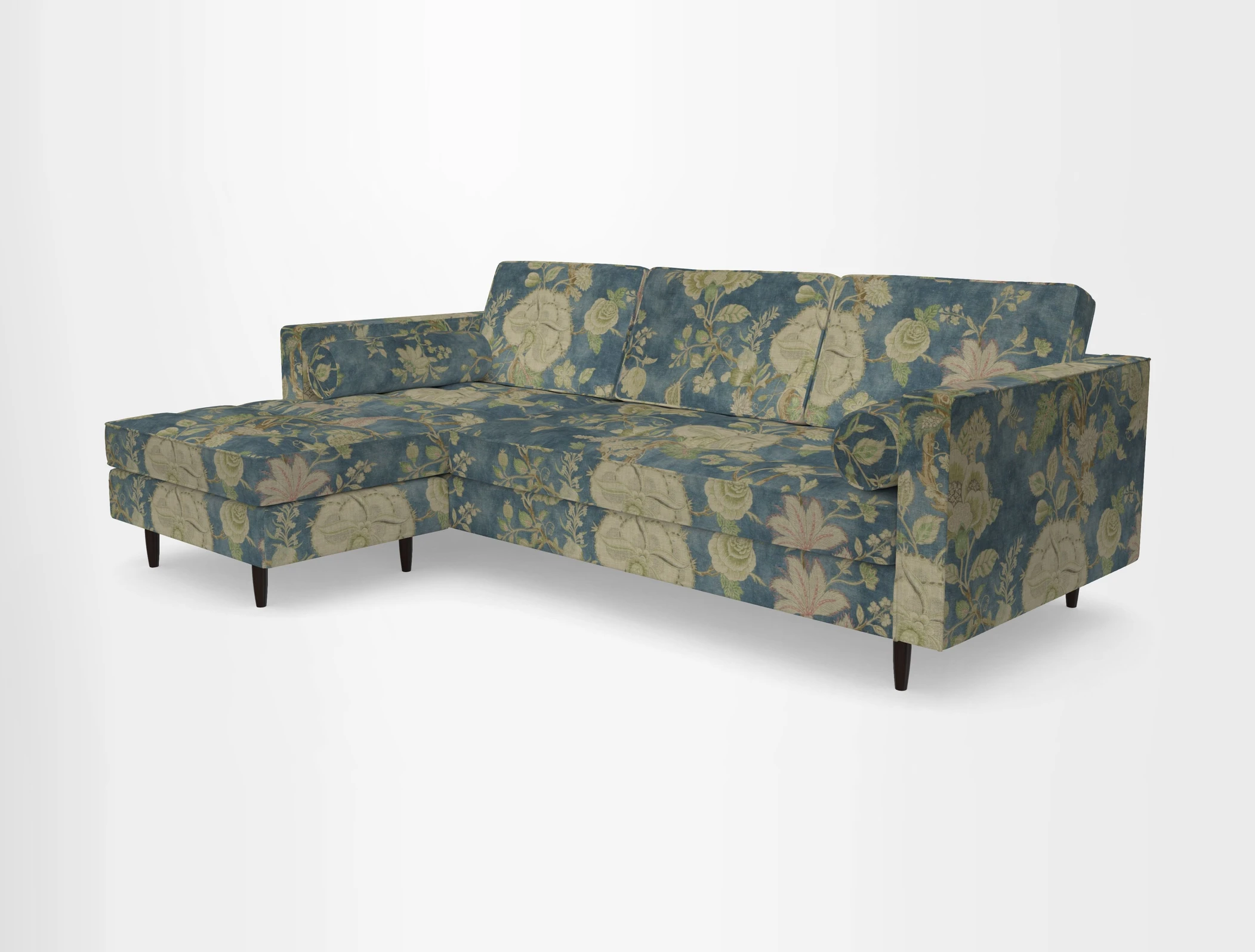 Marylebone RHF Corner Unit in Clever Tough And Eco Velvet Chrome