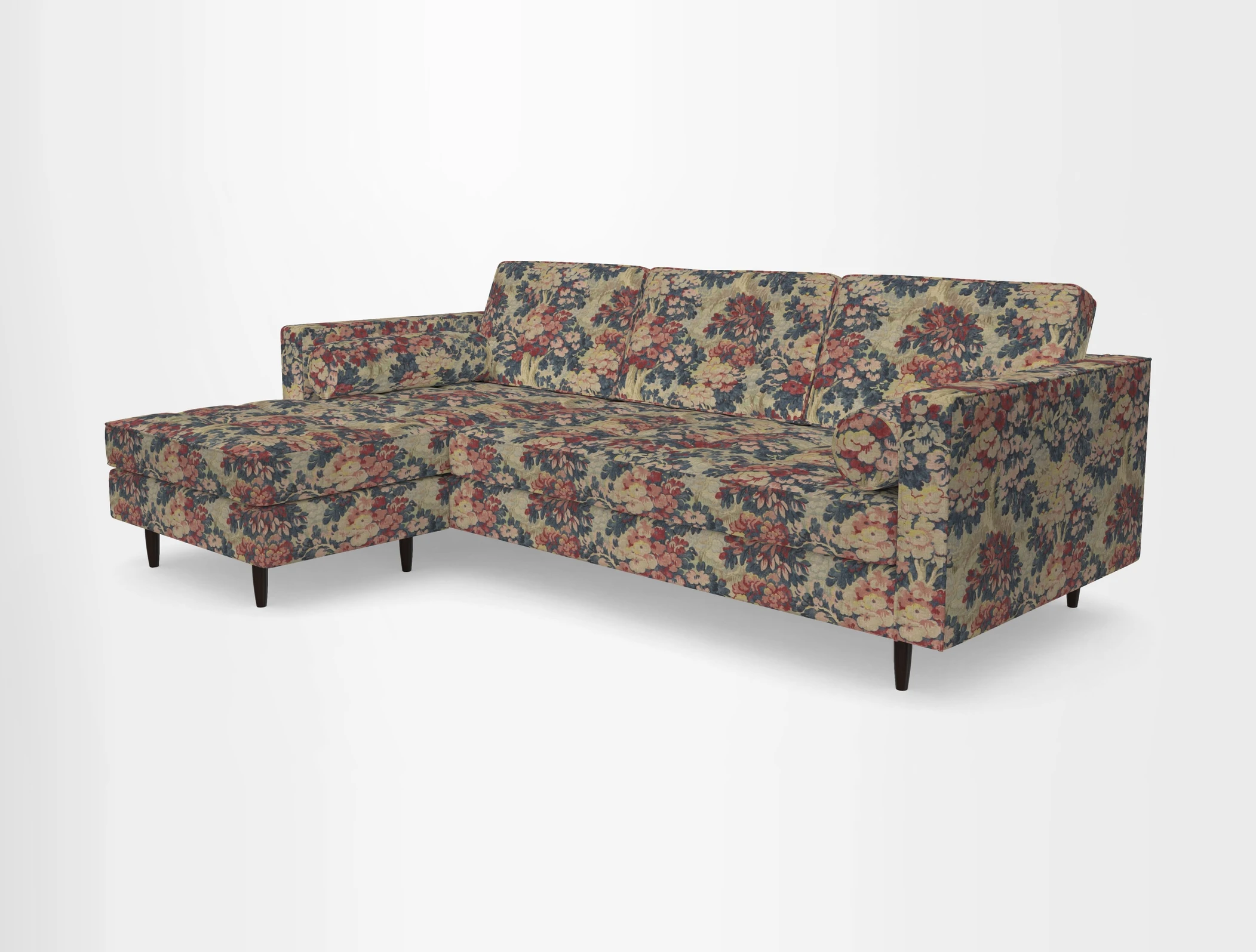 Marylebone RHF Corner Unit in Clever Tough And Eco Velvet Chrome