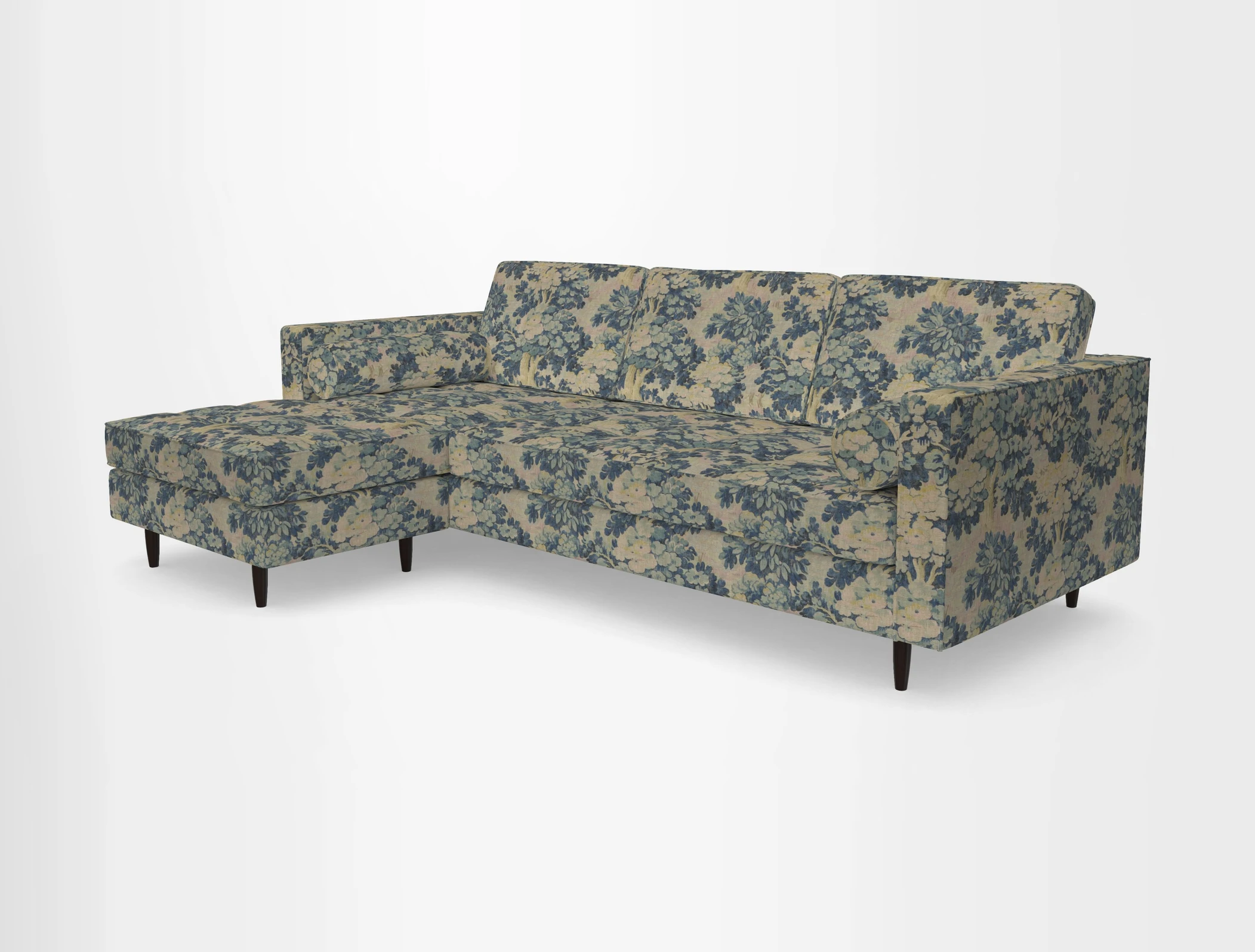 Marylebone RHF Corner Unit in Clever Tough And Eco Velvet Chrome