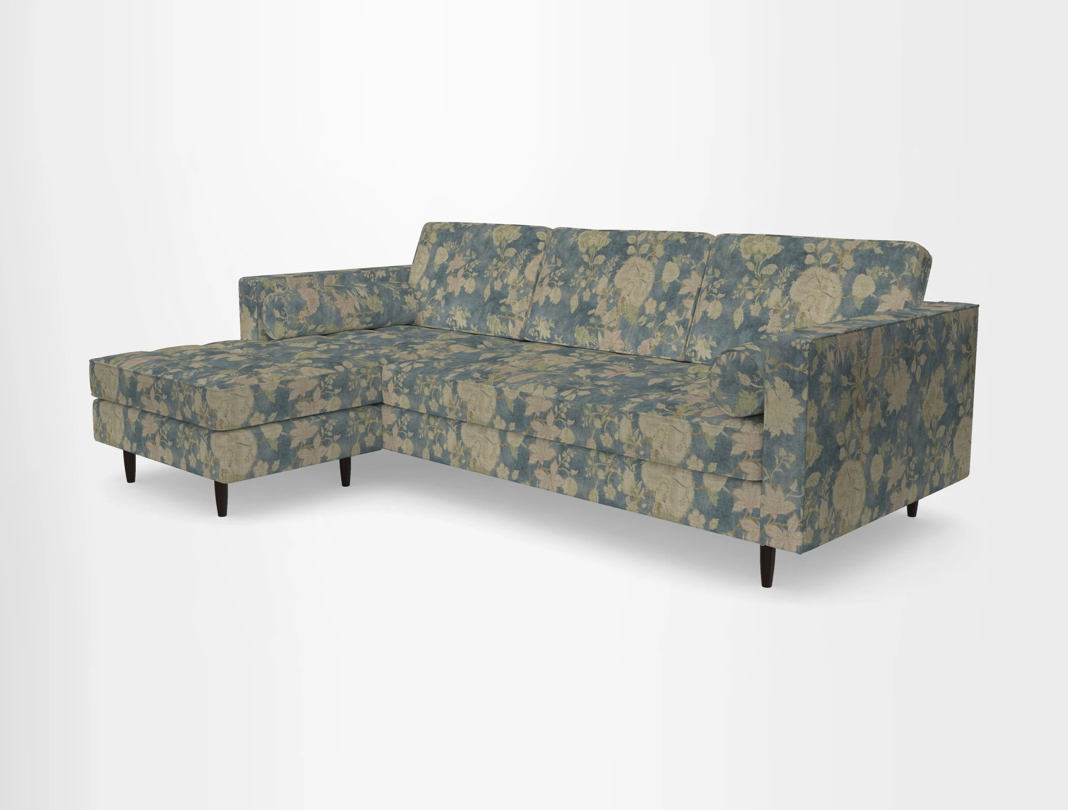 Marylebone RHF Corner Unit in Clever Tough And Eco Velvet Chrome