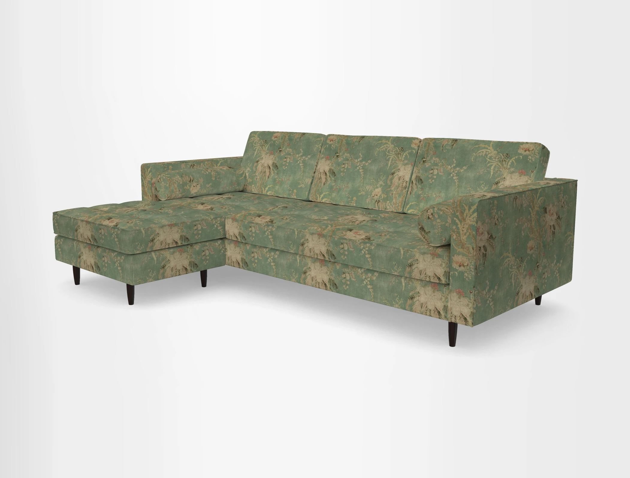 Marylebone RHF Corner Unit in Clever Tough And Eco Velvet Chrome