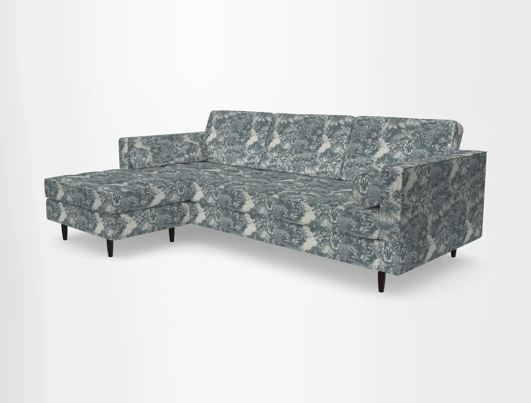 Marylebone RHF Corner Unit in Clever Tough And Eco Velvet Chrome