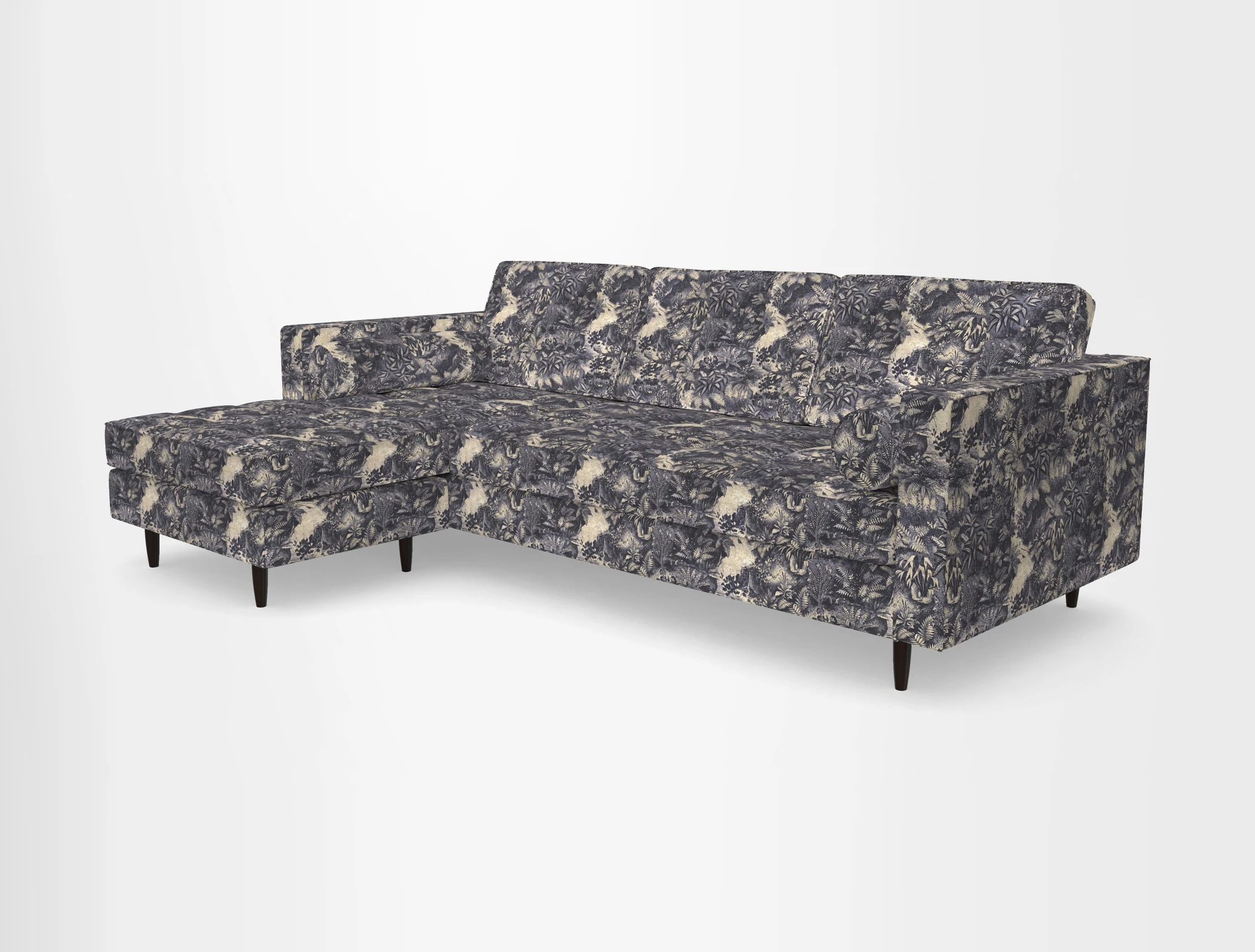 Marylebone RHF Corner Unit in Clever Tough And Eco Velvet Chrome