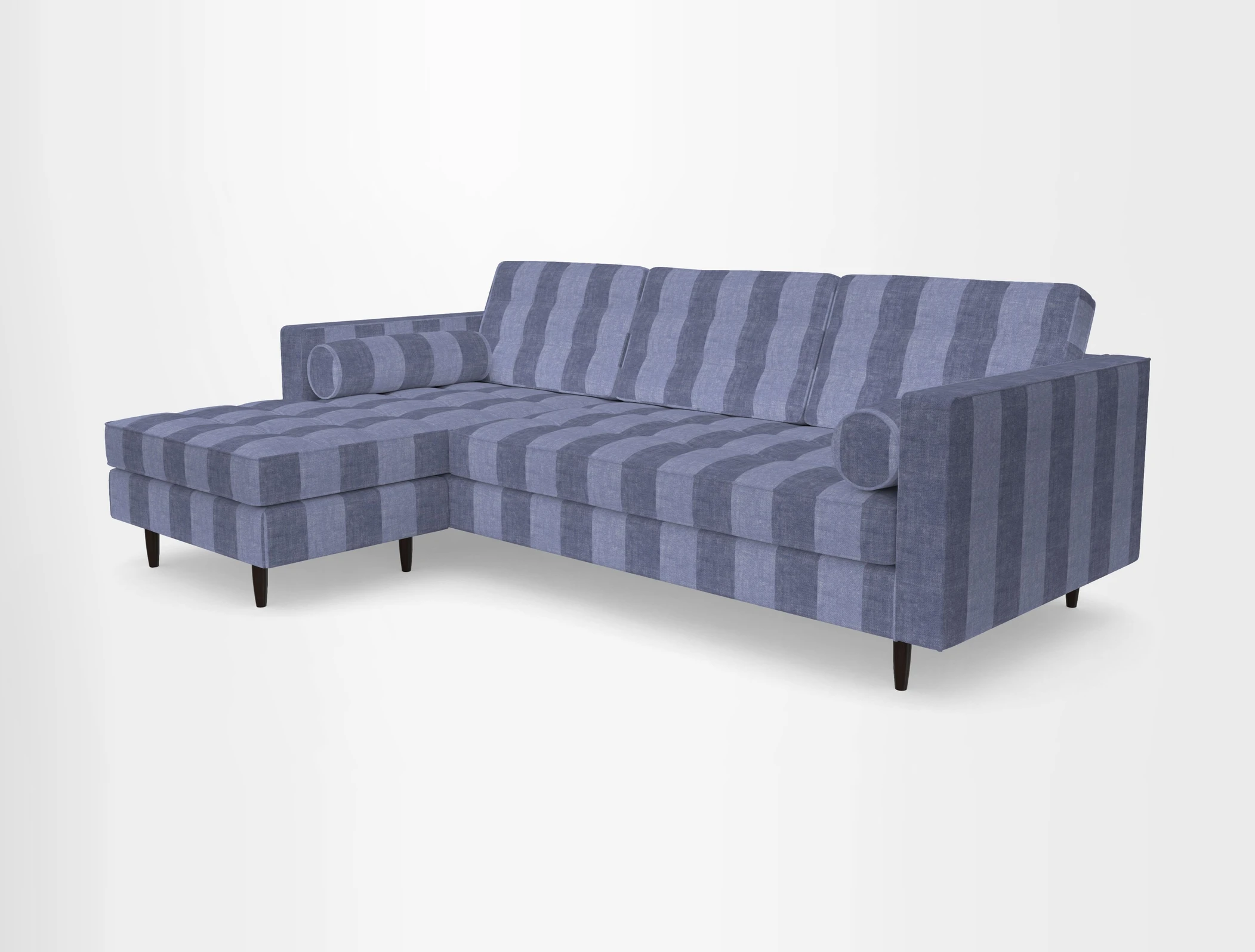Marylebone RHF Corner Unit in Clever Tough And Eco Velvet Chrome