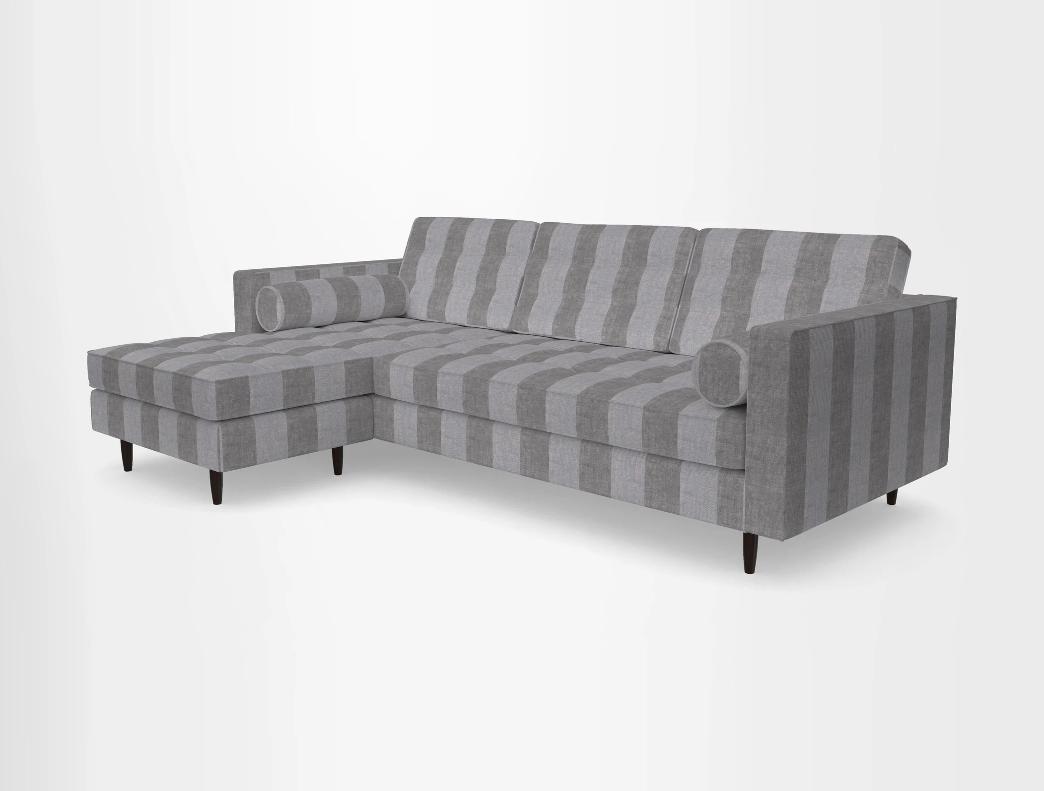Marylebone RHF Corner Unit in Clever Tough And Eco Velvet Chrome