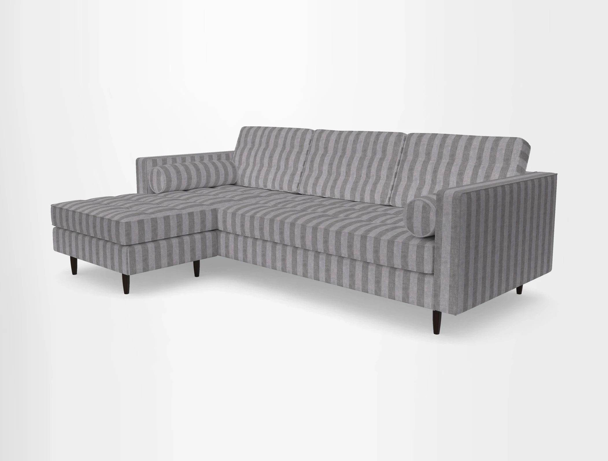 Marylebone RHF Corner Unit in Clever Tough And Eco Velvet Chrome