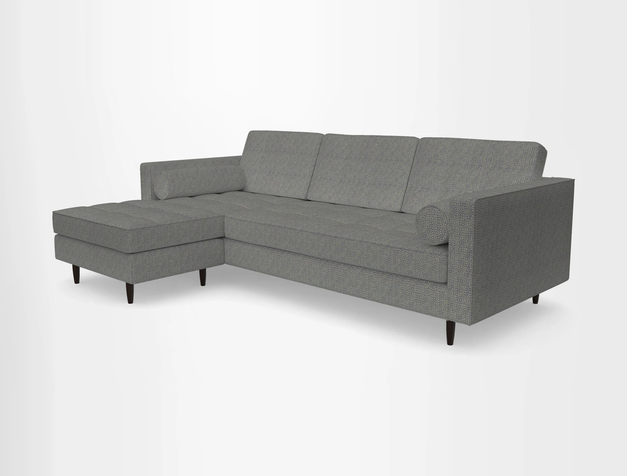 Marylebone RHF Corner Unit in Clever Tough And Eco Velvet Chrome