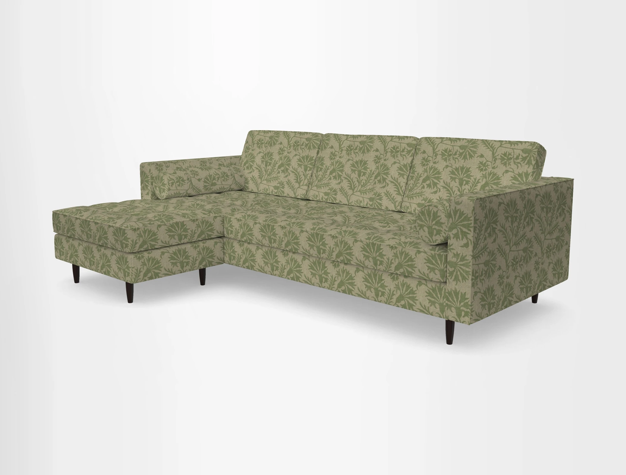 Marylebone RHF Corner Unit in Clever Tough And Eco Velvet Chrome