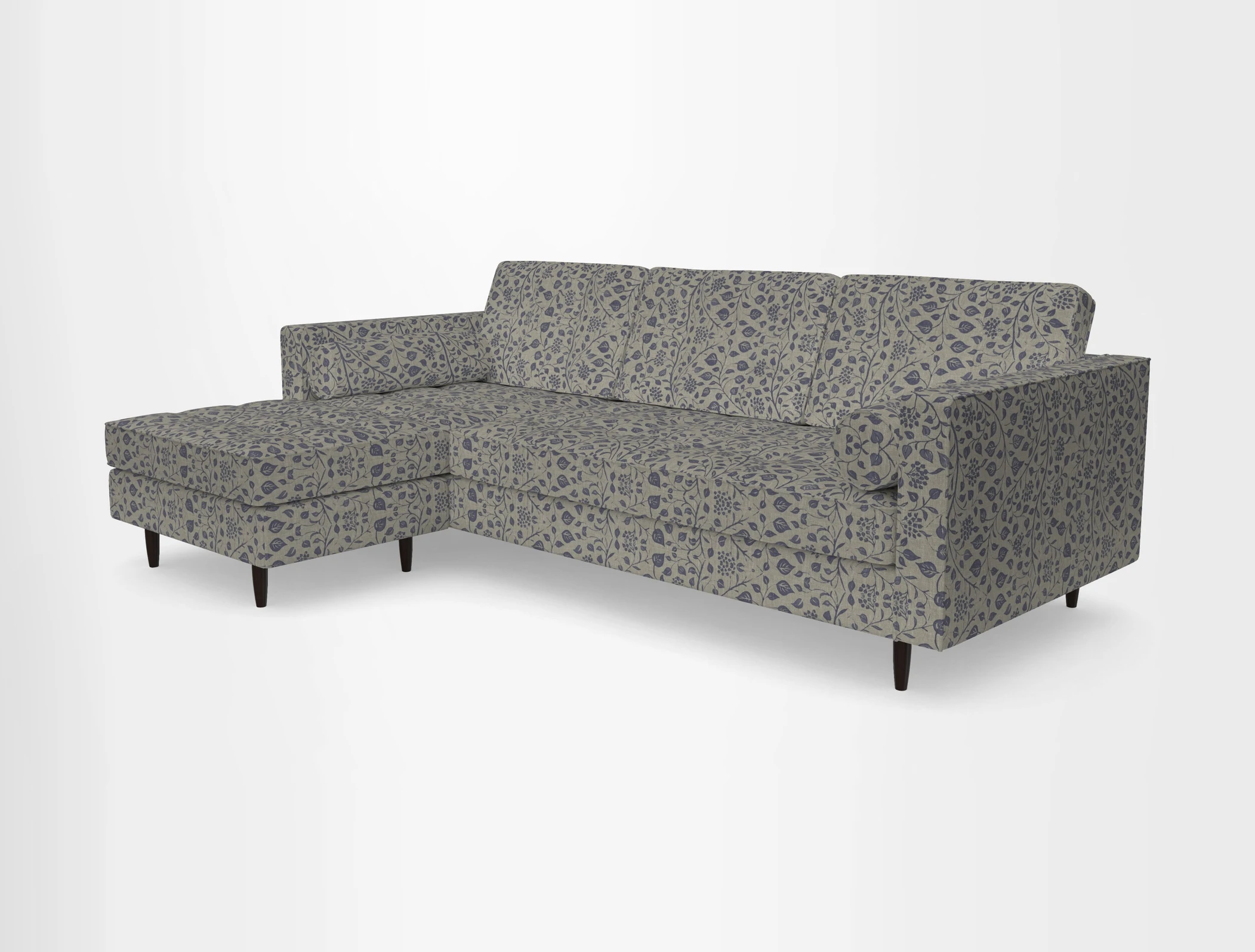 Marylebone RHF Corner Unit in Clever Tough And Eco Velvet Chrome