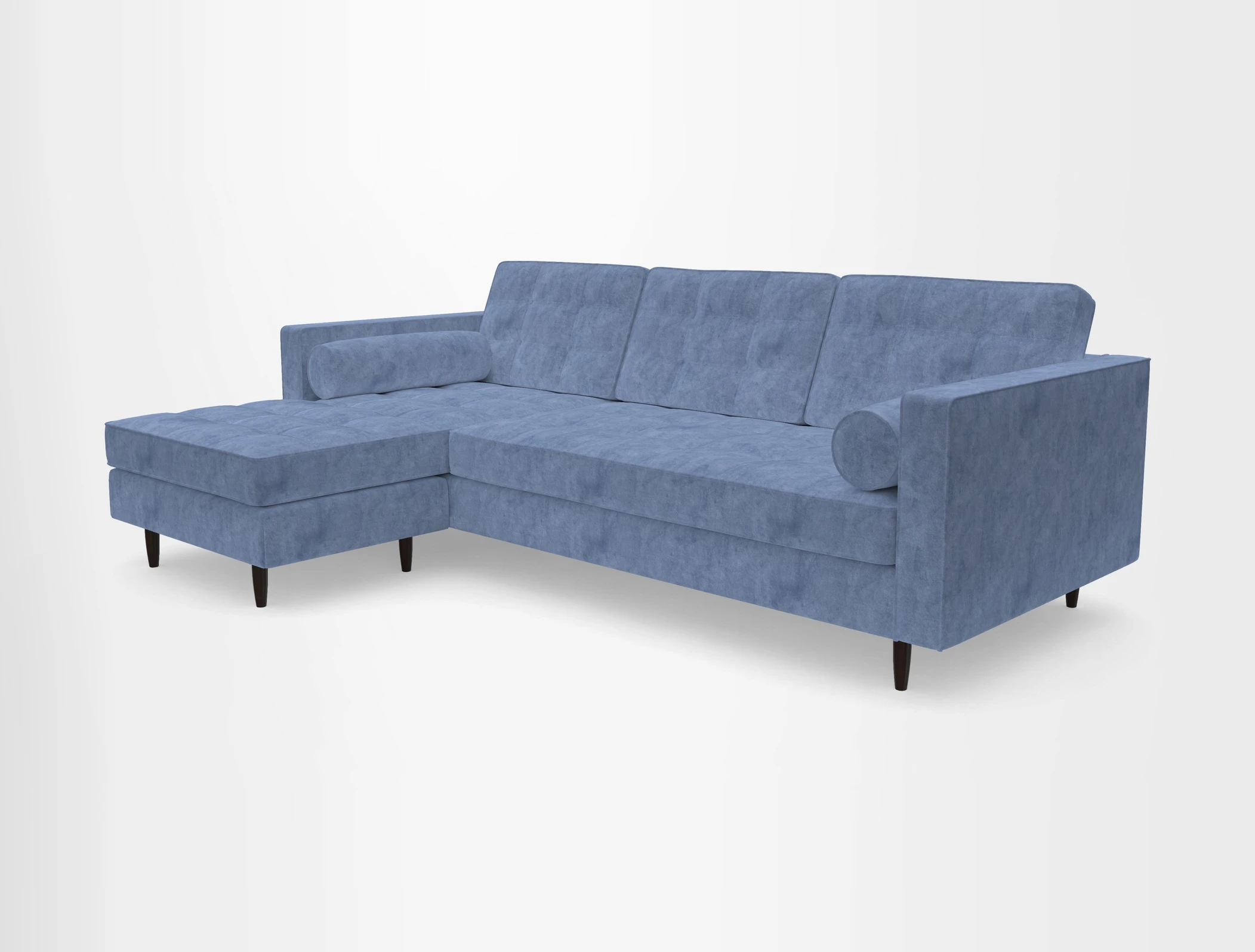 Marylebone RHF Corner Unit in Clever Tough And Eco Velvet Chrome