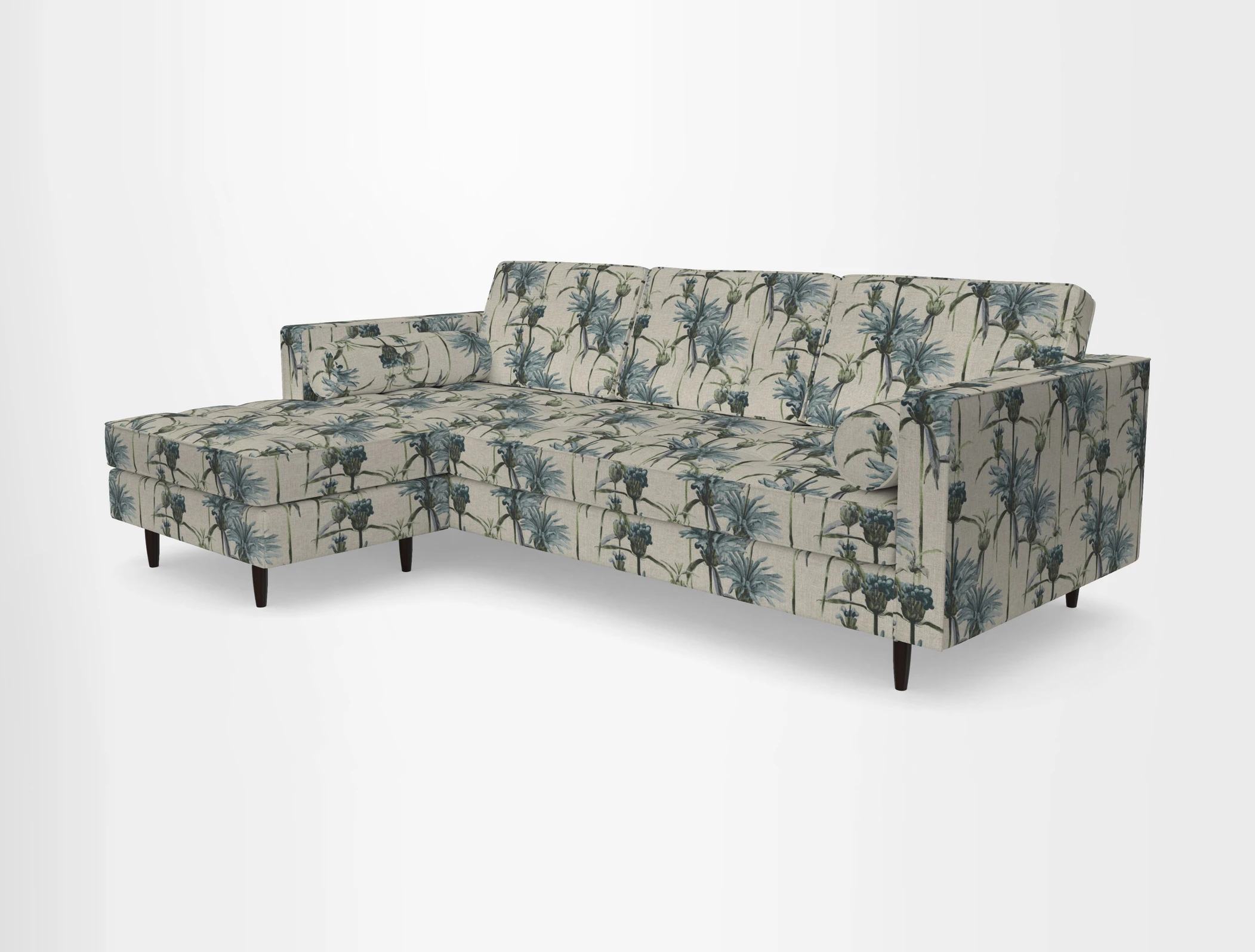 Marylebone RHF Corner Unit in Clever Tough And Eco Velvet Chrome