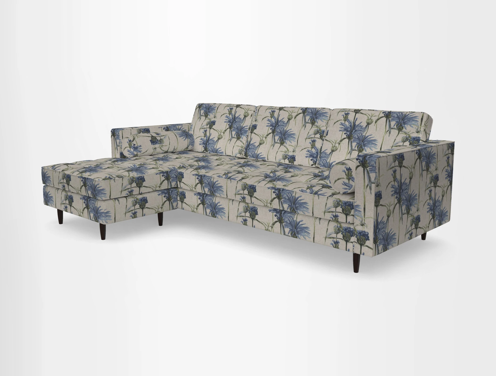 Marylebone RHF Corner Unit in Clever Tough And Eco Velvet Chrome