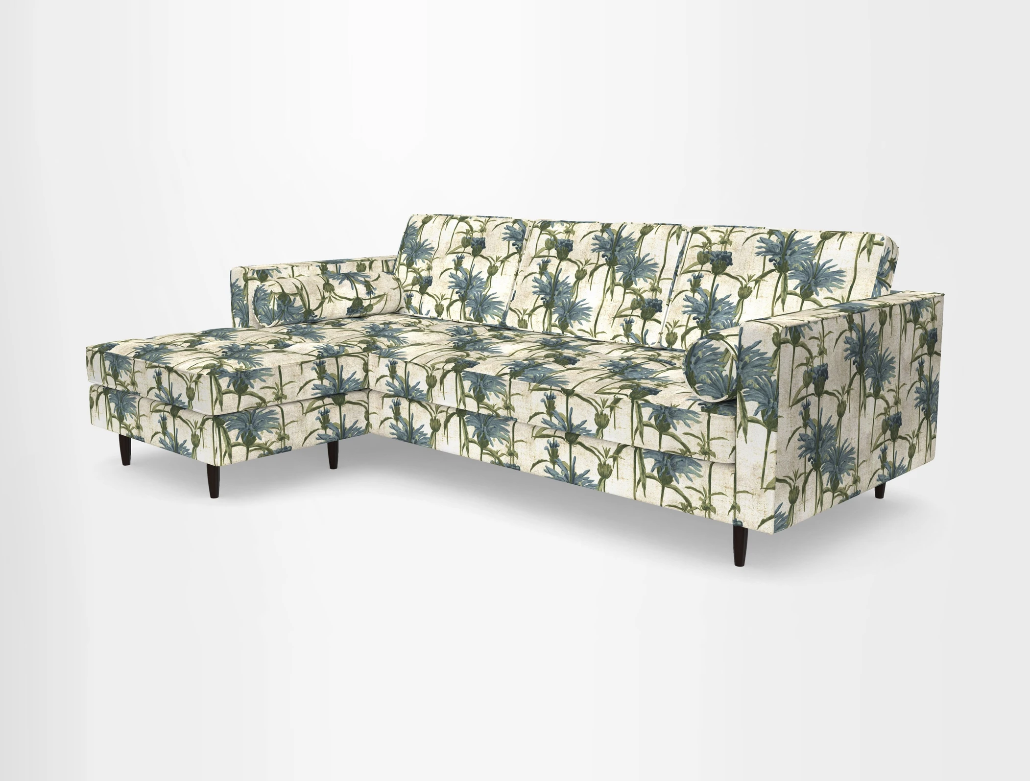 Marylebone RHF Corner Unit in Clever Tough And Eco Velvet Chrome