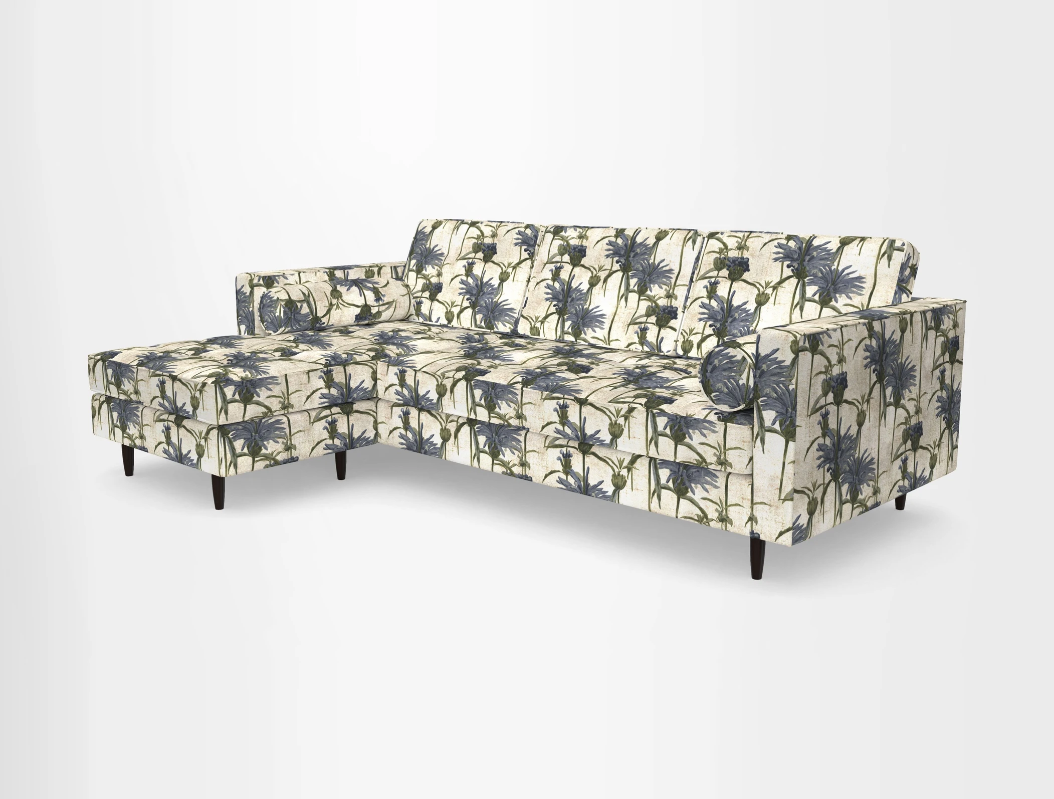 Marylebone RHF Corner Unit in Clever Tough And Eco Velvet Chrome